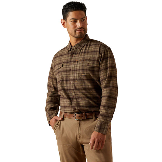 Ariat Men's Rebar Flannel Durastretch Work Shirt- Wren