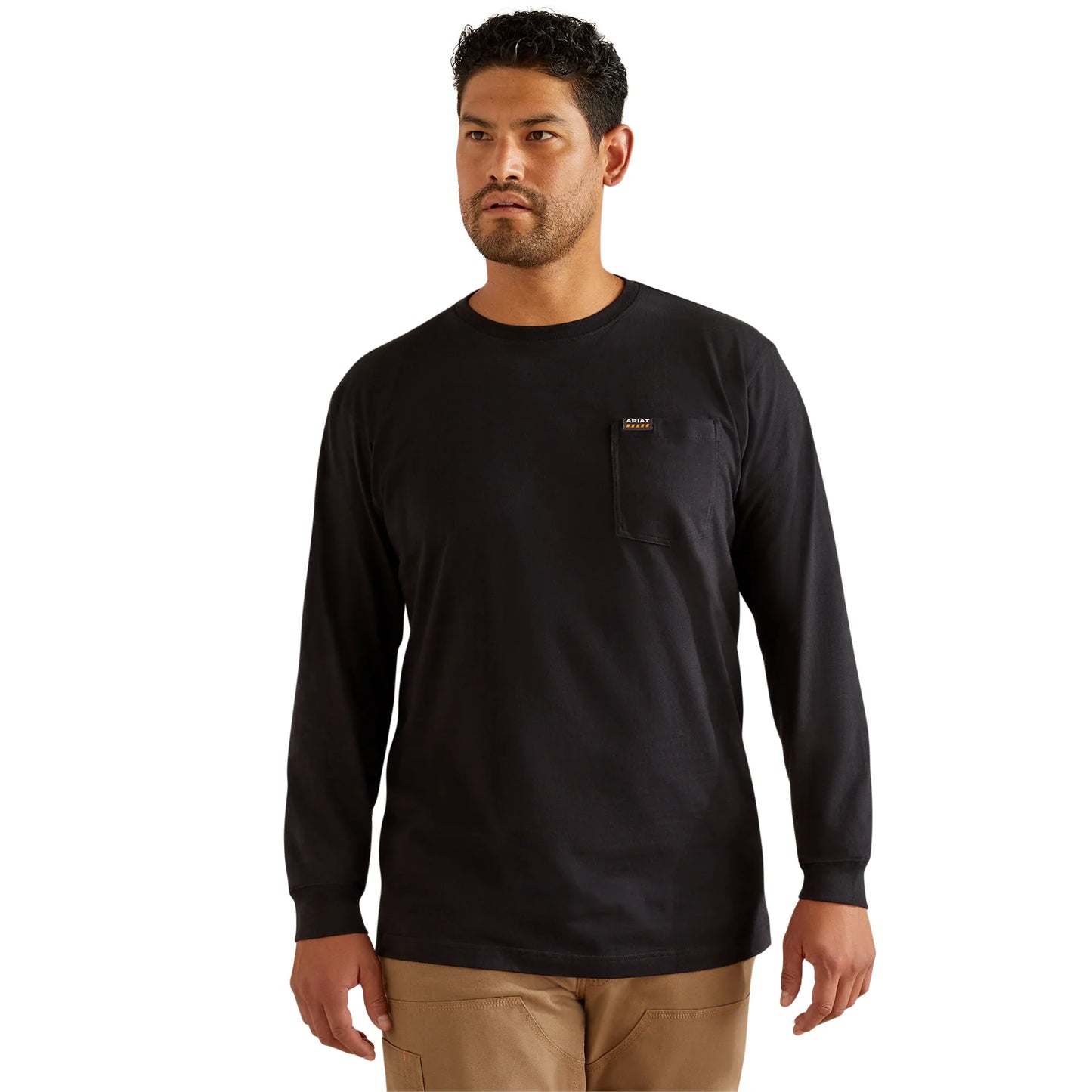 Ariat Men's Rebar Cotton Strong Hardhead LS Tee Shirt - Black