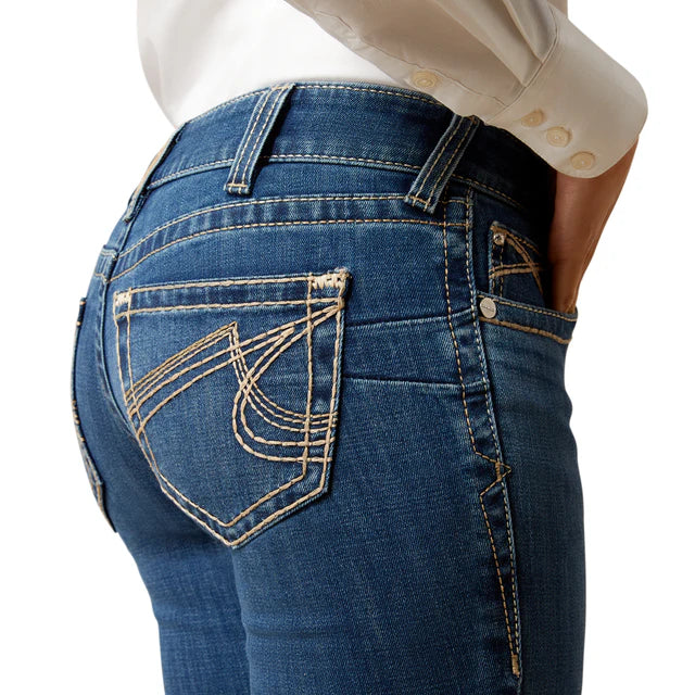 Ariat Women's Mr. Joanna Milo Stretch Mid Rise Bootcut Jeans- Dark Stonewash - Irvine Tack & Western Wear