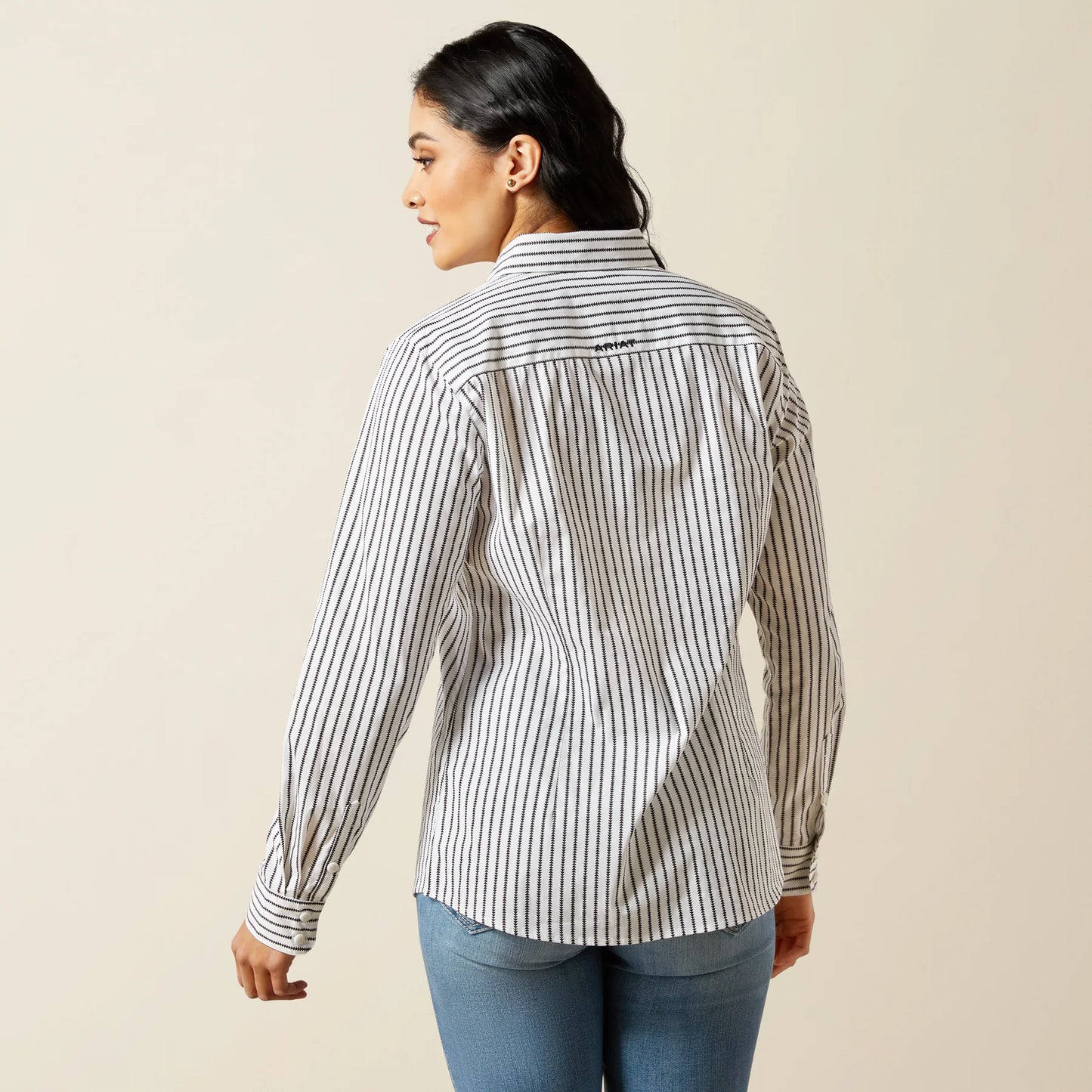 Ariat Women's Kirby Stretch Long Sleeve Shirt - Black & White