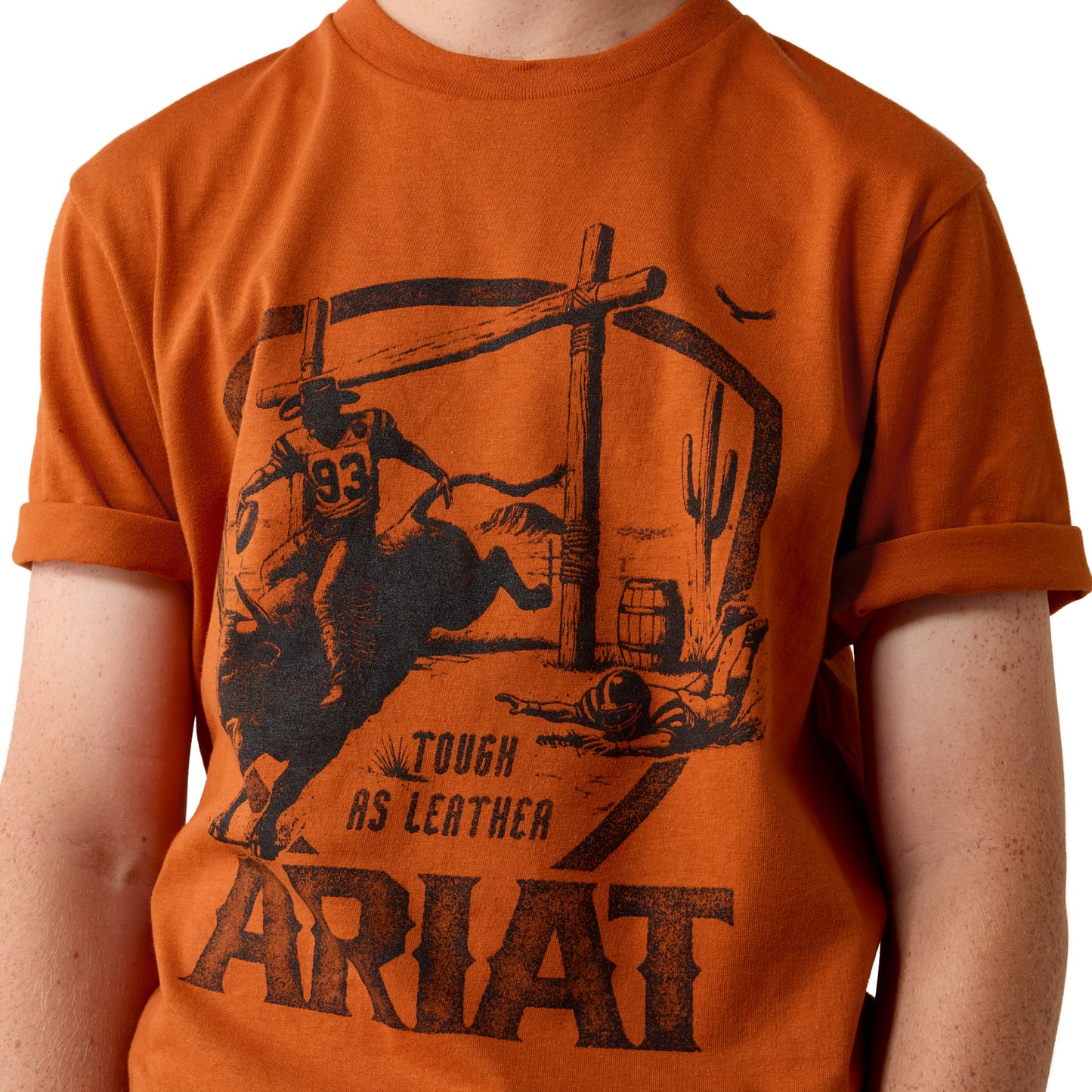 Ariat Youth Tough As Leather T-Shirt - Bombay Brown