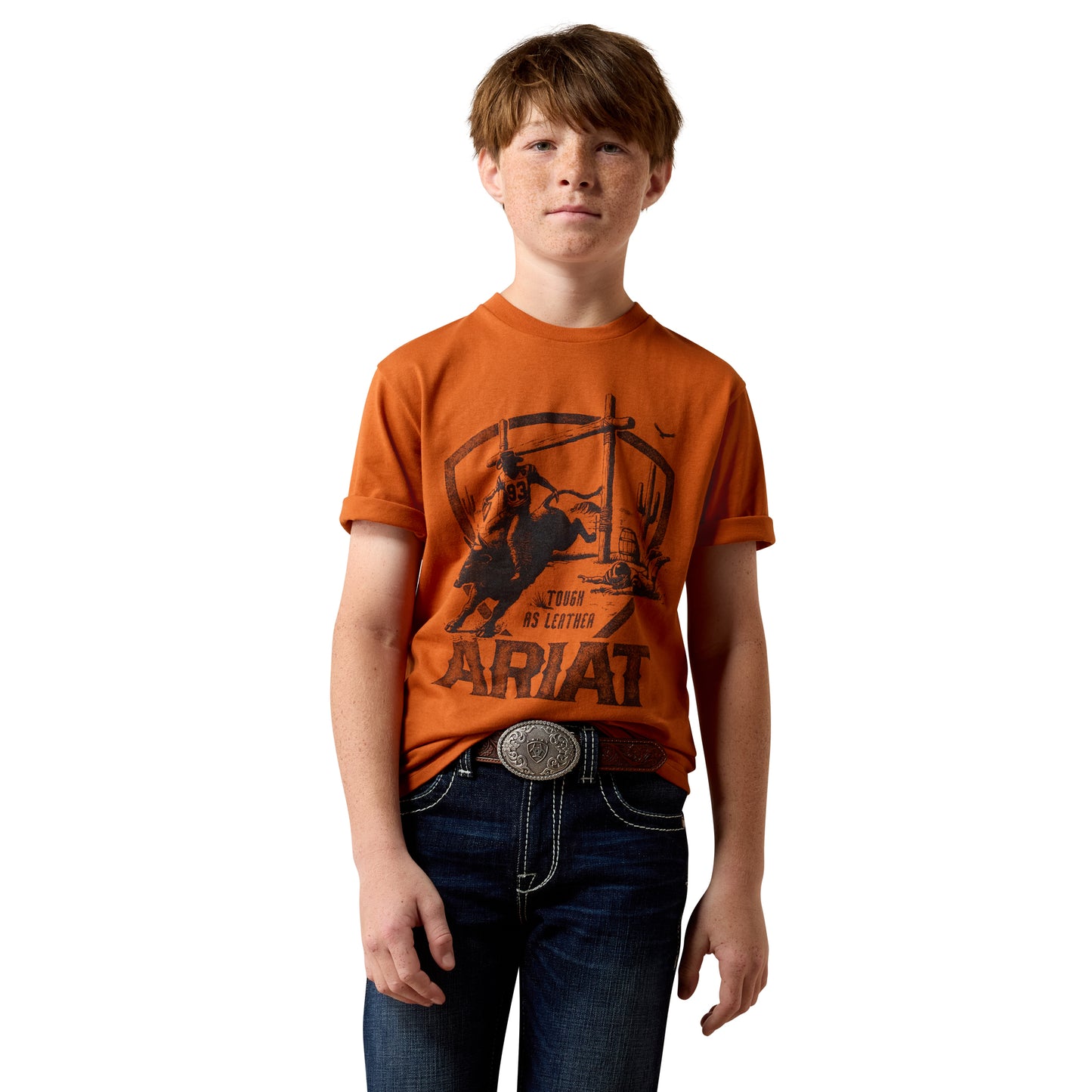 Ariat Youth Tough As Leather T-Shirt - Bombay Brown