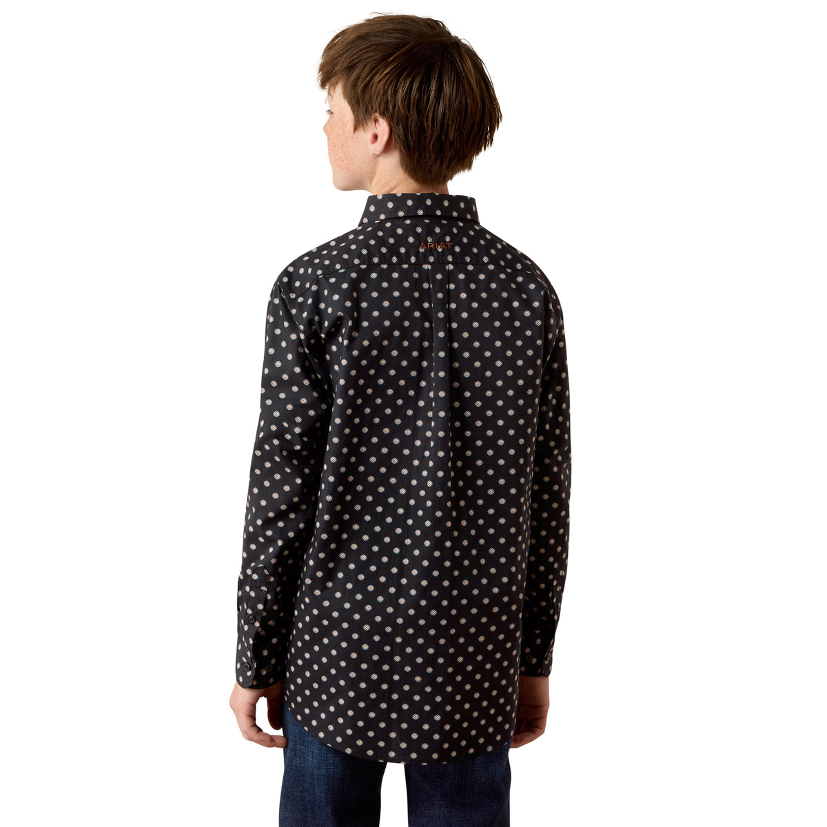 Ariat Boys' Larsen Classic Fit Shirt - Black Geo Print