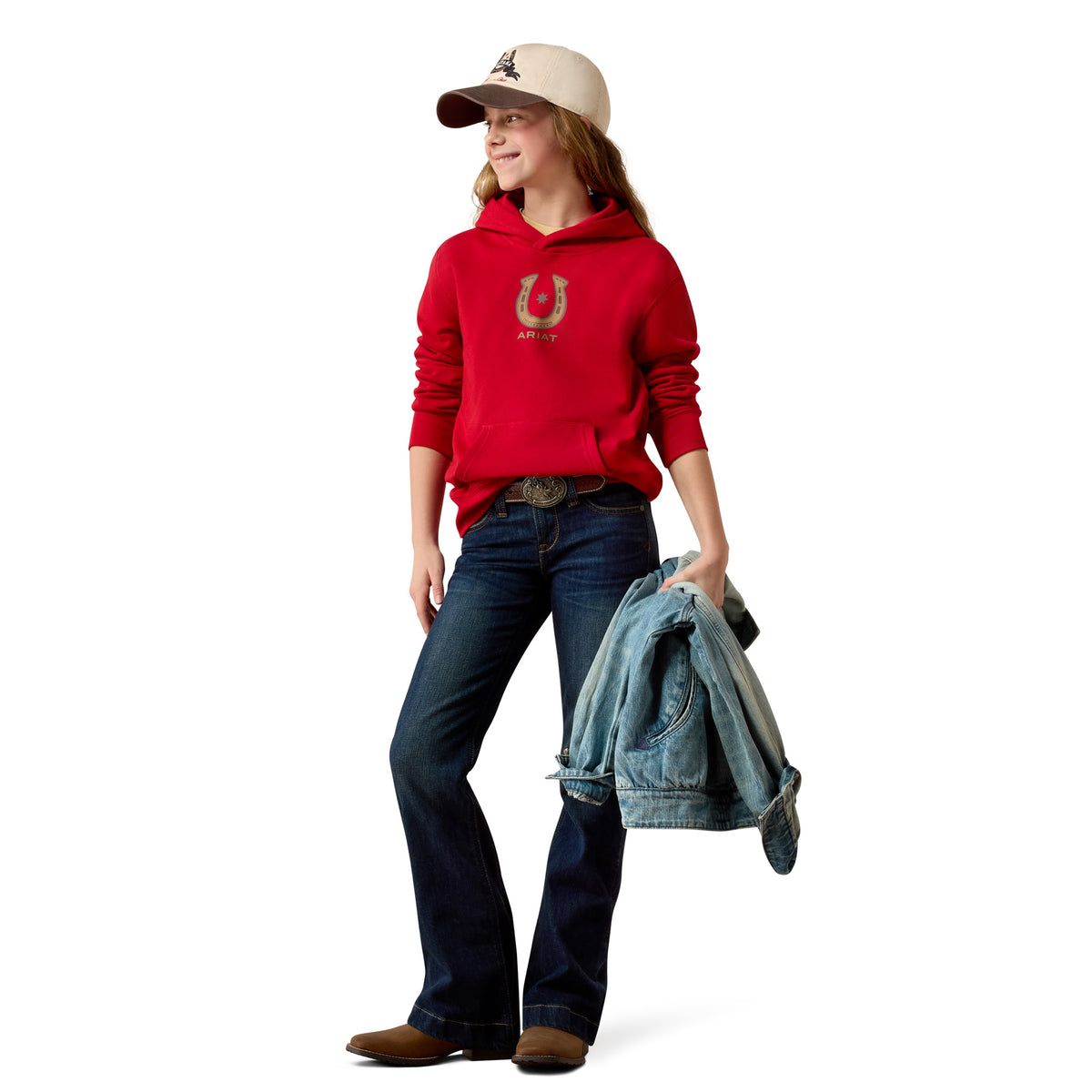 Ariat Girls' Lucky Star Hoodie - Savvy Red