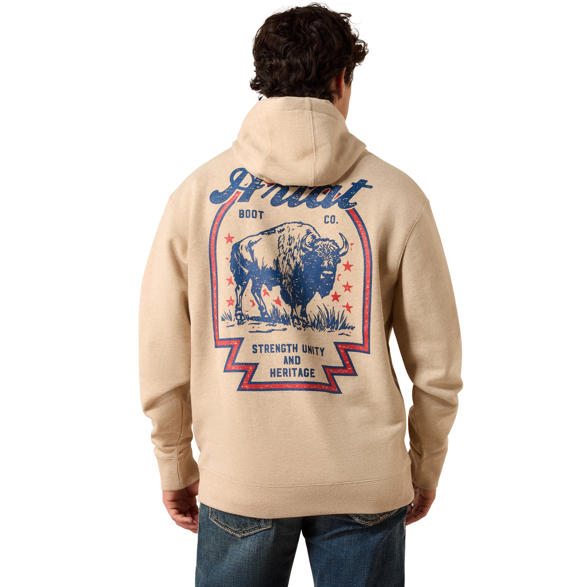 Ariat Men's Bison Archer Hoodie - Oatmeal