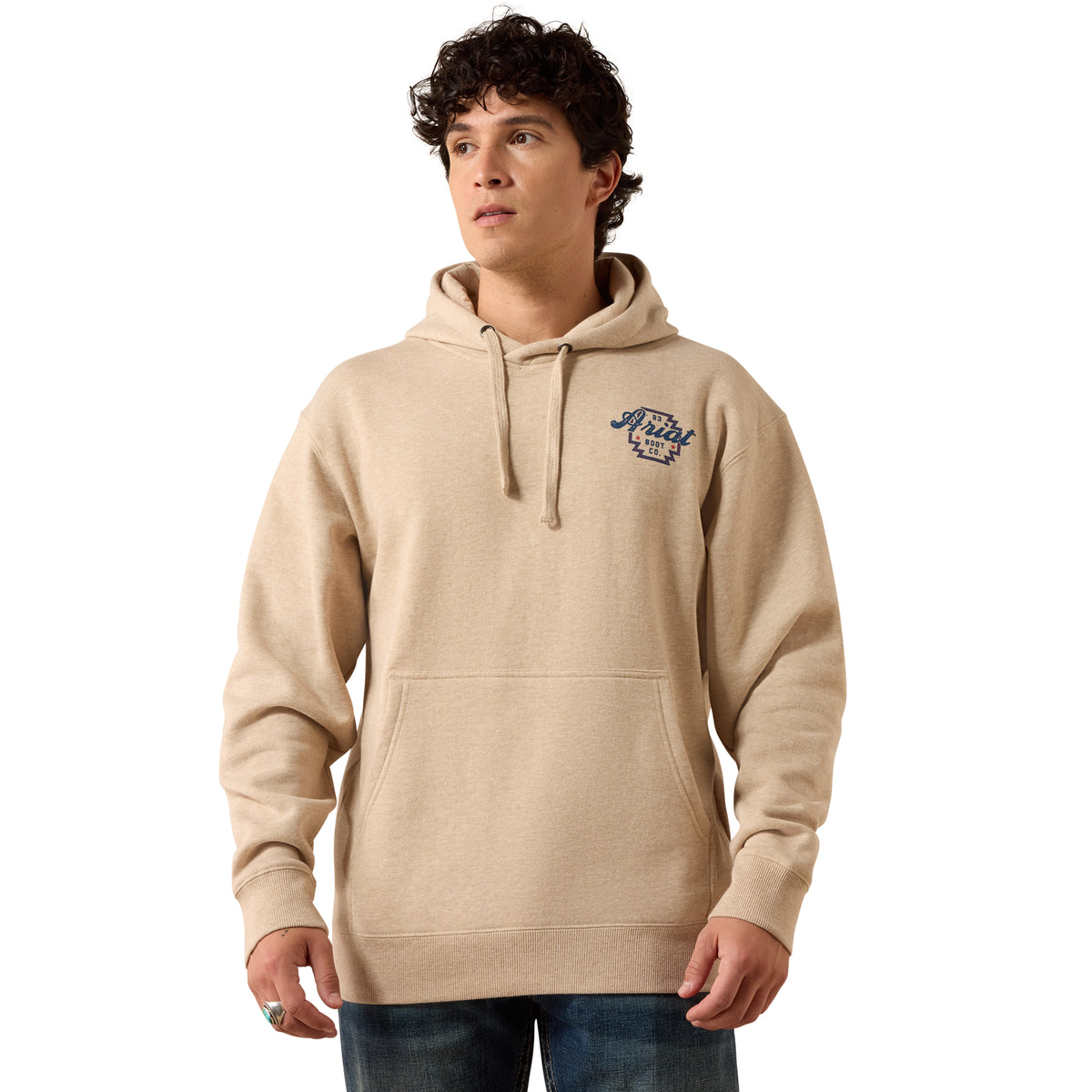 Ariat Men's Bison Archer Hoodie - Oatmeal