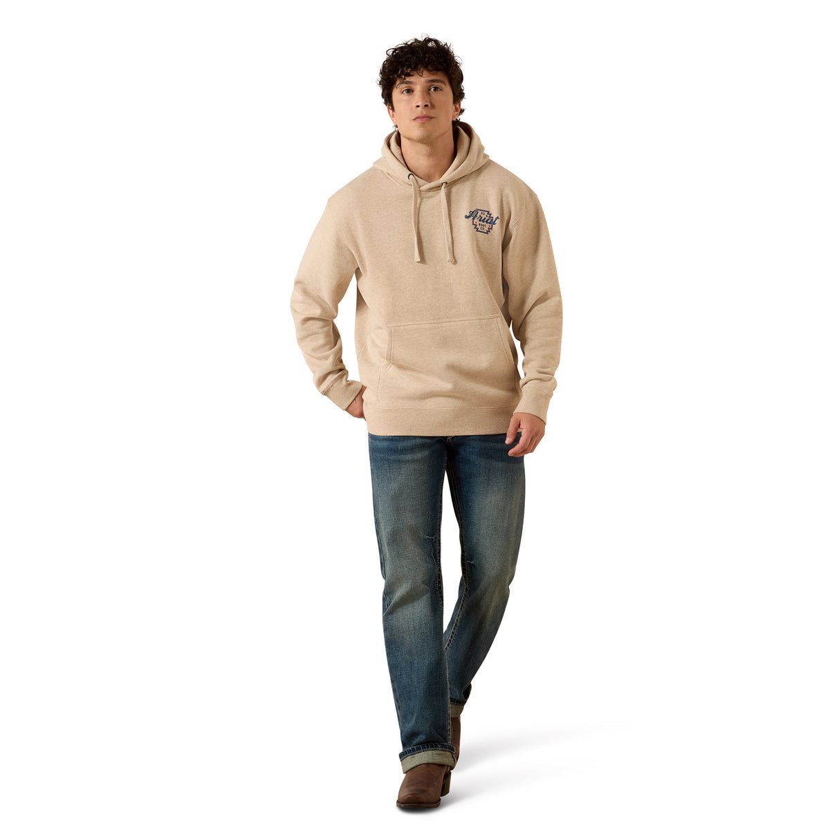 Ariat Men's Bison Archer Hoodie - Oatmeal