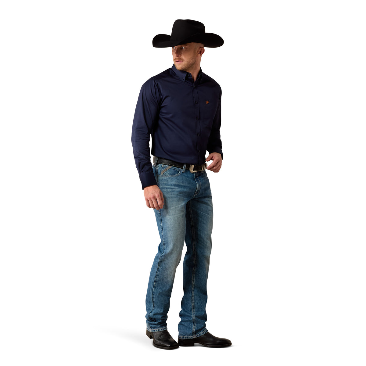 Ariat Men's Solid Twill Classic Fit Shirt - Navy