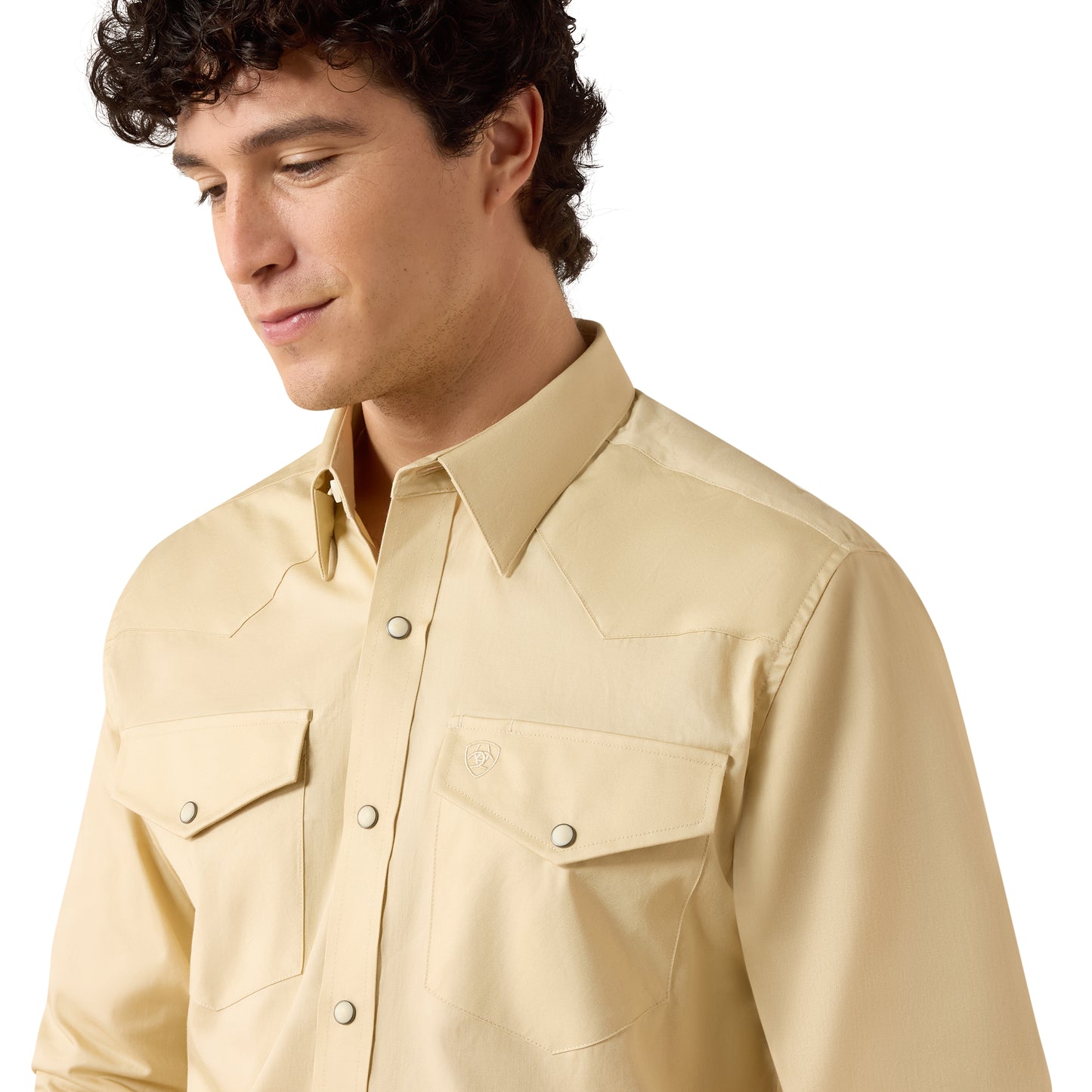 Ariat Men's Solid Twill Fitted Shirt - Off White