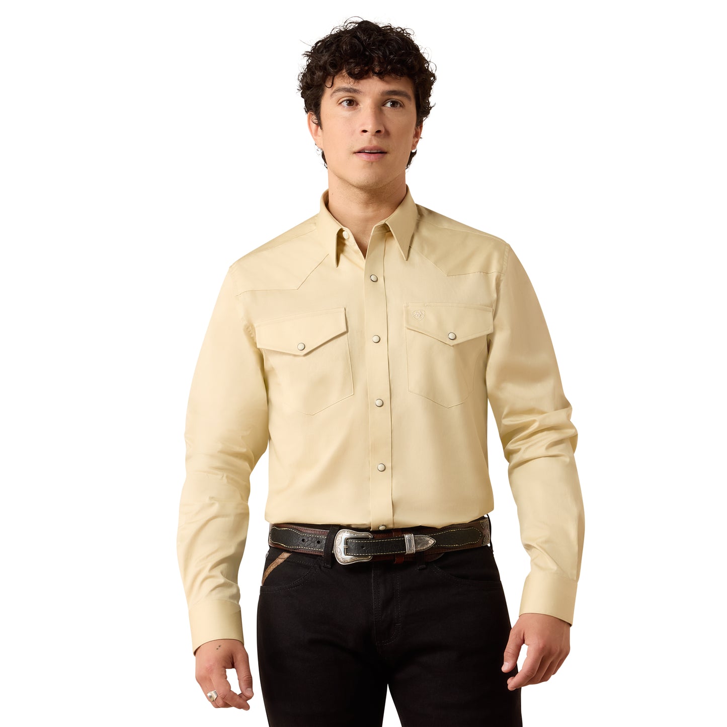 Ariat Men's Solid Twill Fitted Shirt - Off White