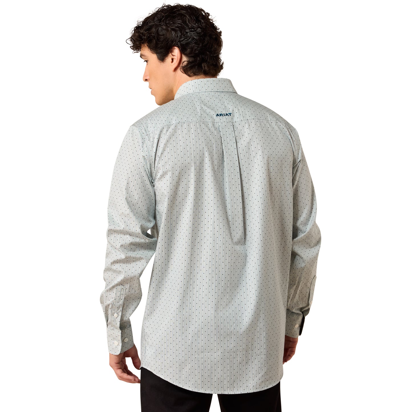 Ariat Men's Wrinkle Free Bryton Fitted Shirt - Off White Multi Dot Print