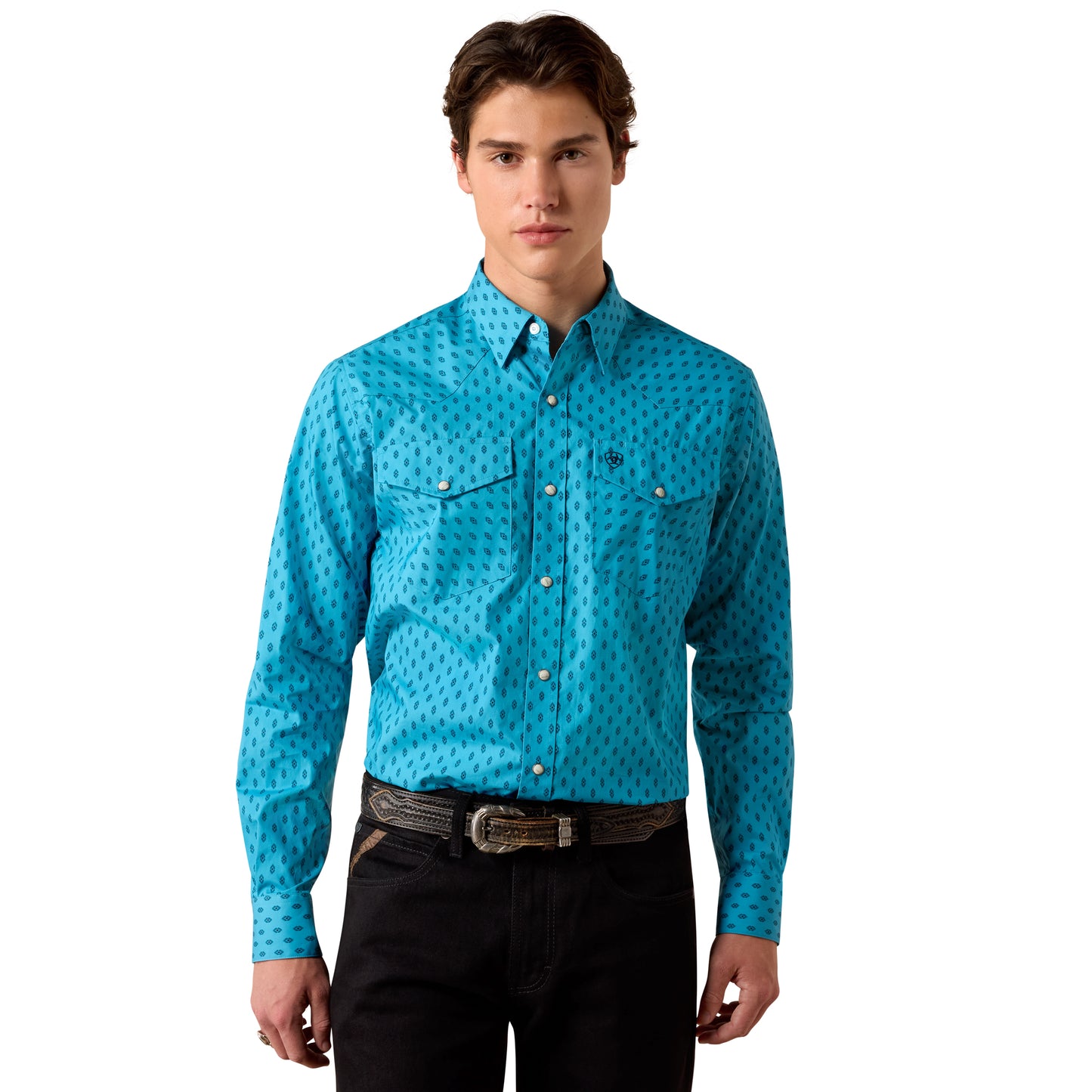 Ariat Men's Clovis Fitted Snap Shirt - Navagio Bay Geo Print