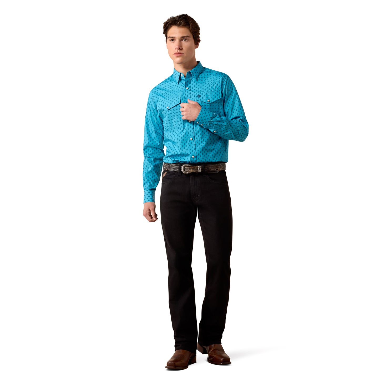 Ariat Men's Clovis Fitted Snap Shirt - Navagio Bay Geo Print