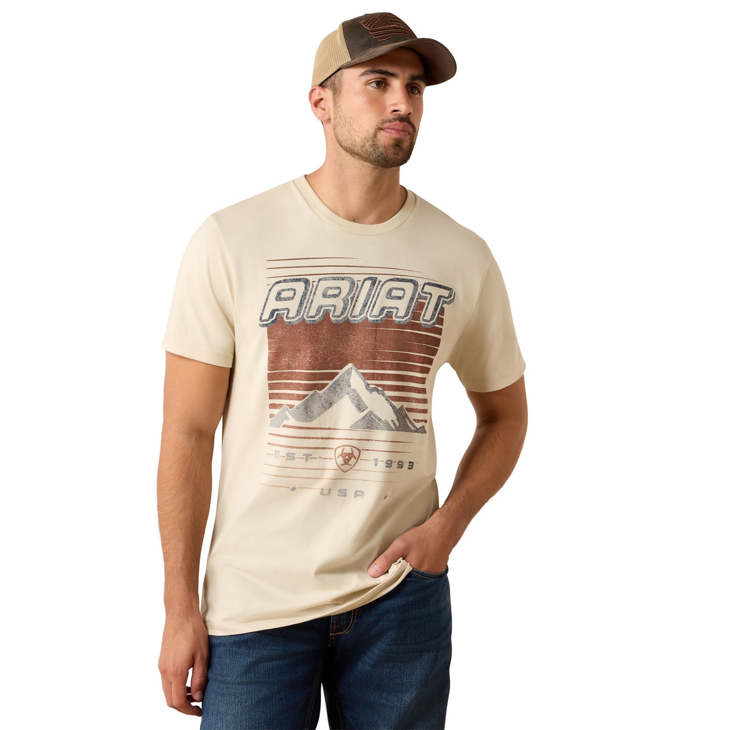 Ariat Men's Nineties Cowboy T-Shirt - Natural