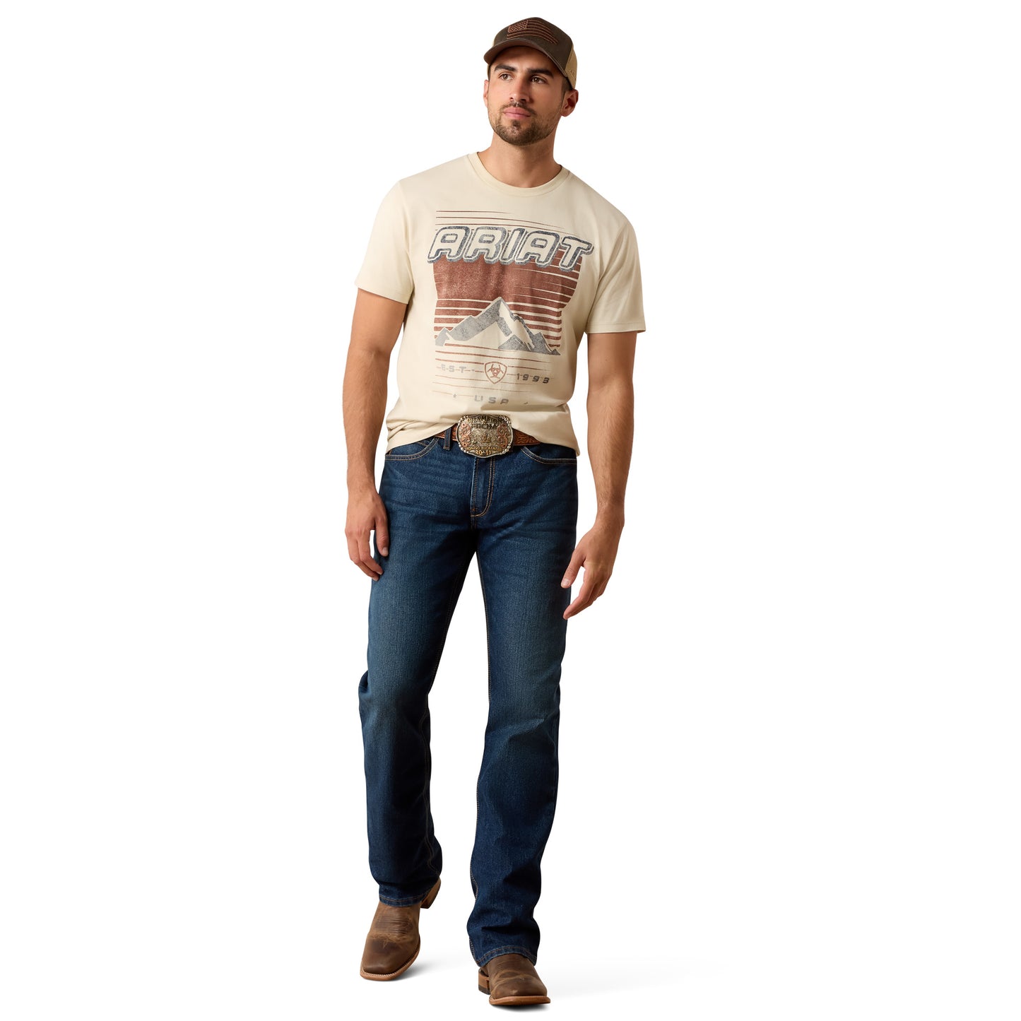 Ariat Men's Nineties Cowboy T-Shirt - Natural