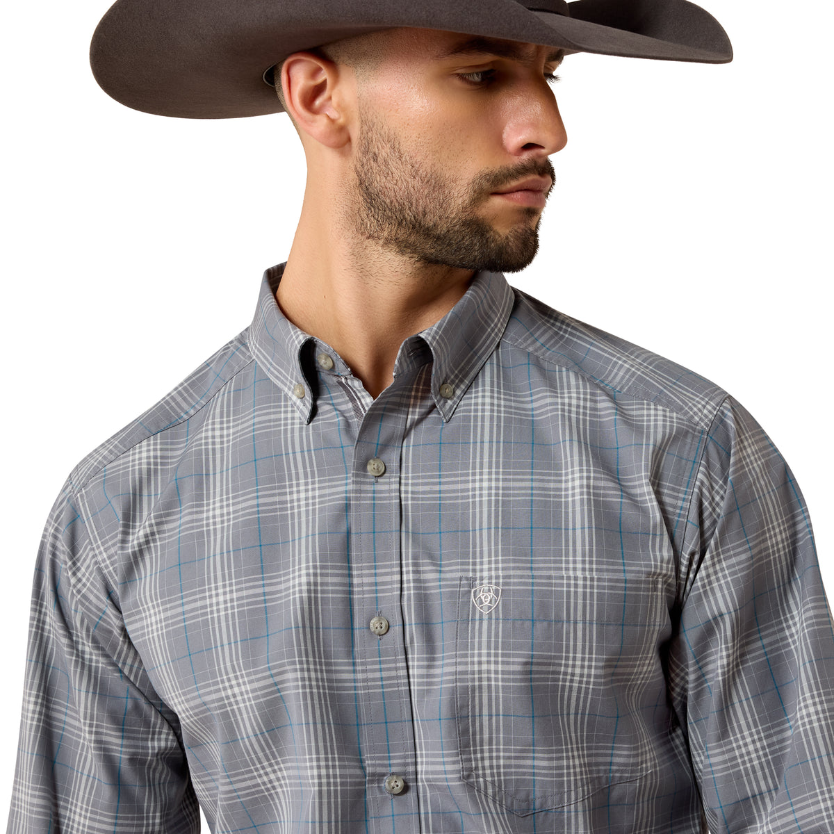 Ariat Men's Pro Series Wilber Classic Fit Shirt - Quiet Shade Medium Plaid