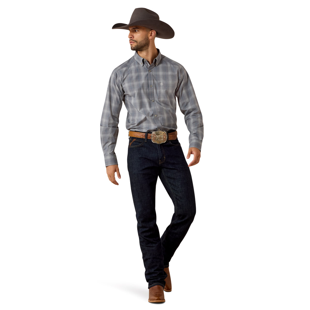 Ariat Men's Pro Series Wilber Classic Fit Shirt - Quiet Shade Medium Plaid