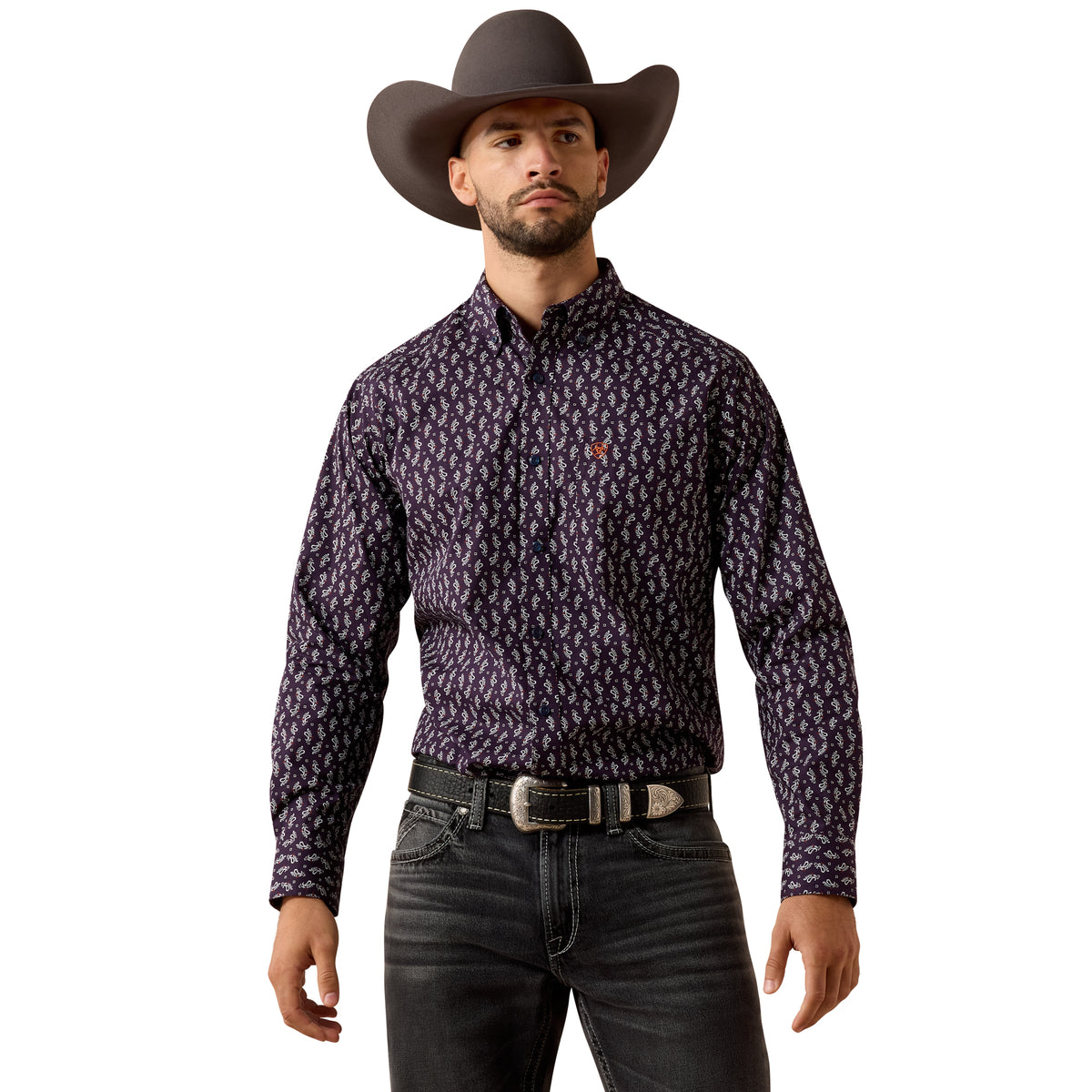 Ariat Men's Parry Classic Fit Shirt - Purplavy Paisley Print