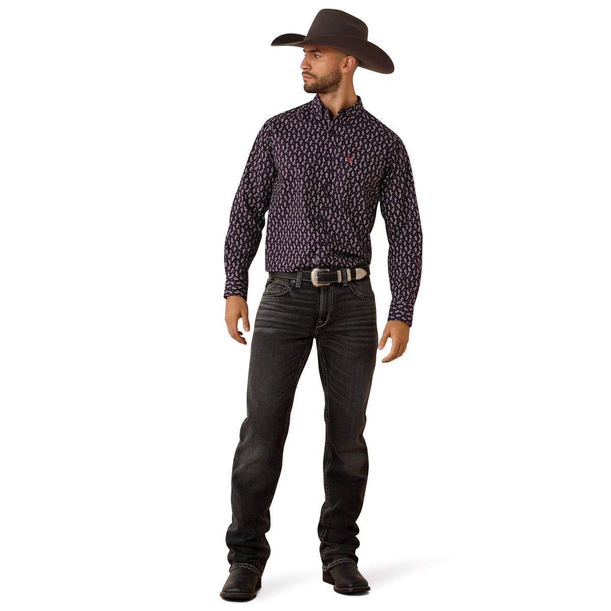 Ariat Men's Parry Classic Fit Shirt - Purplavy Paisley Print
