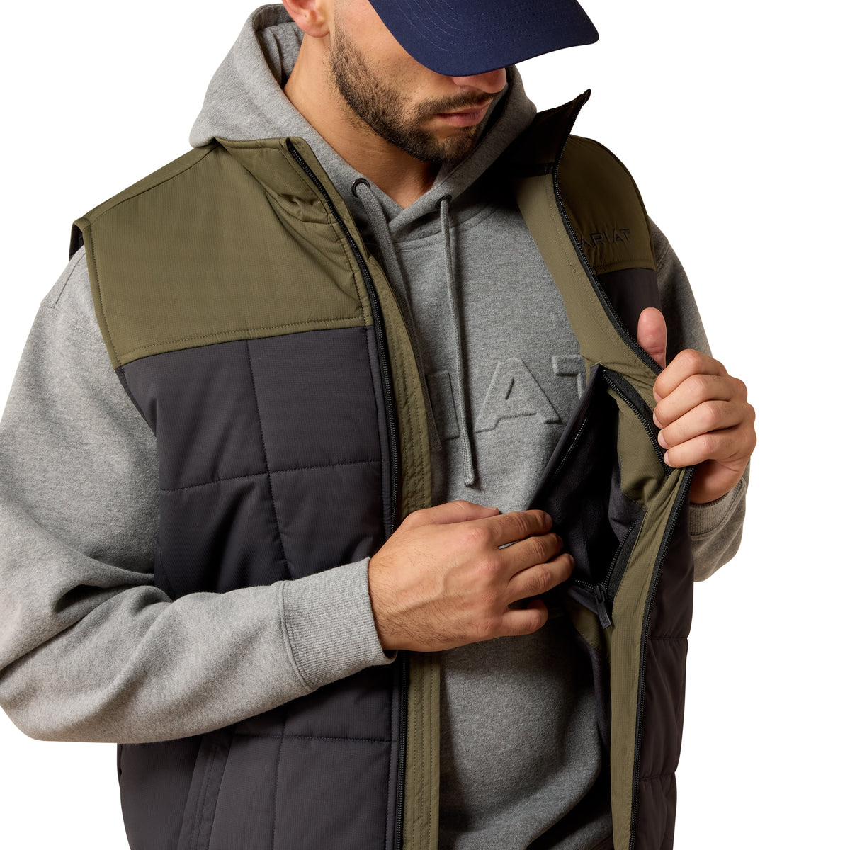 Ariat Men's Crius Insulated Vest - Phantom/Grape Leaf
