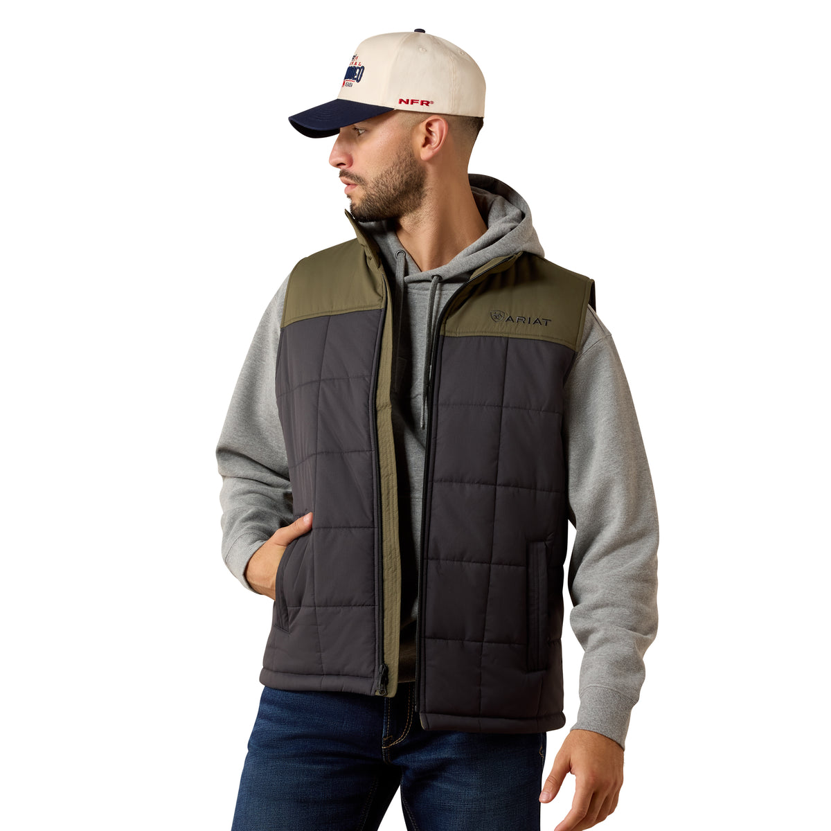 Ariat Men's Crius Insulated Vest - Phantom/Grape Leaf