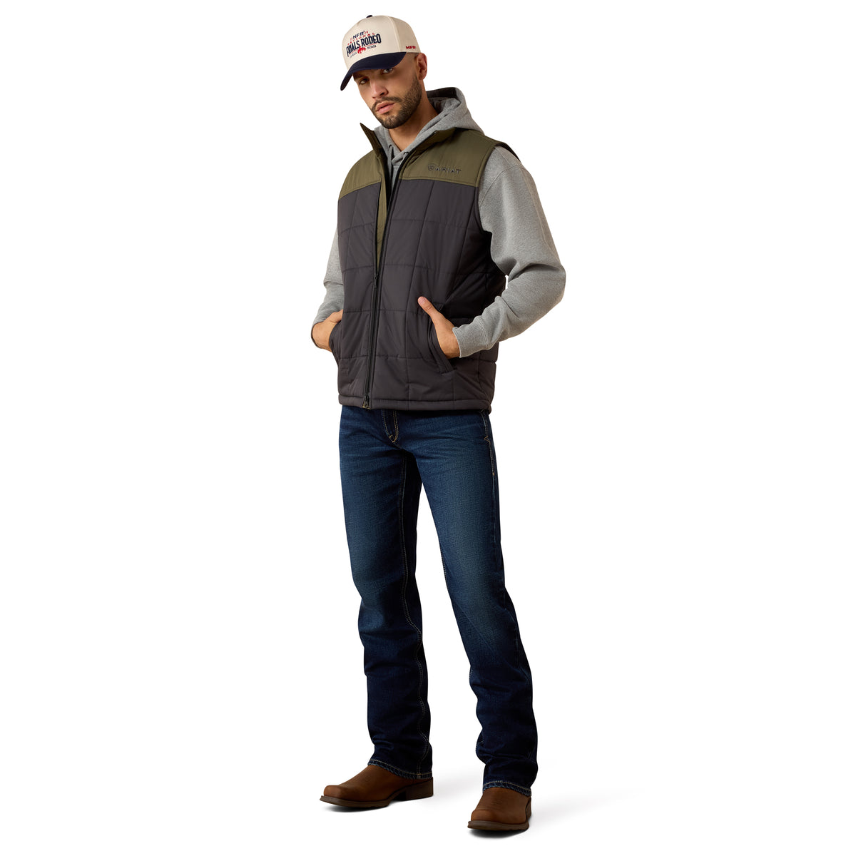 Ariat Men's Crius Insulated Vest - Phantom/Grape Leaf