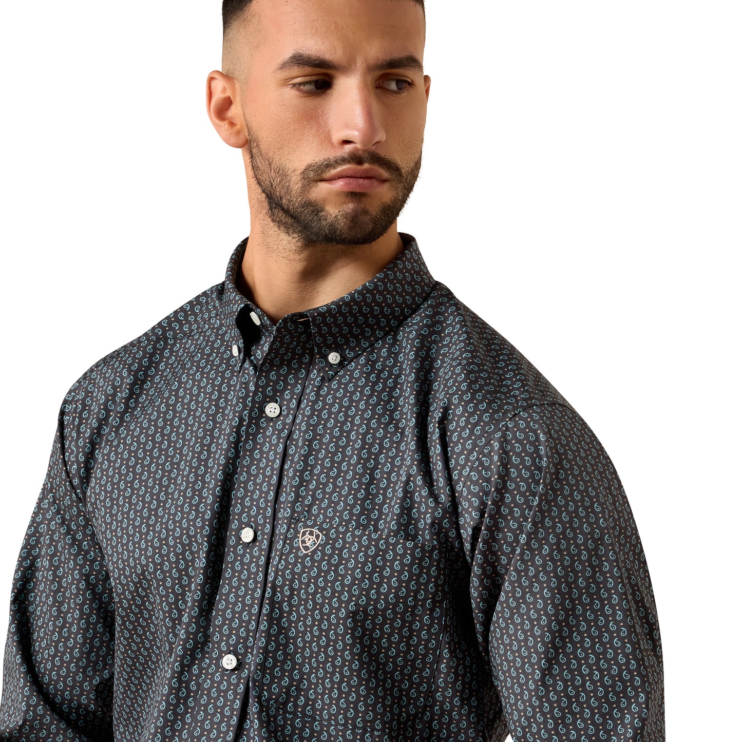 Ariat Men's Wrinkle Free Barnaby Classic Fit Shirt - Phantom Paisley Print