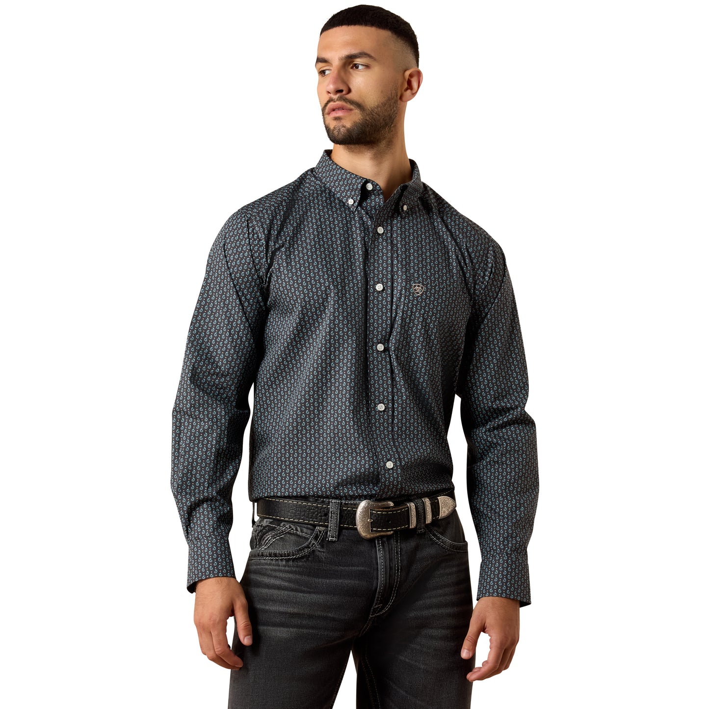 Ariat Men's Wrinkle Free Barnaby Classic Fit Shirt - Phantom Paisley Print