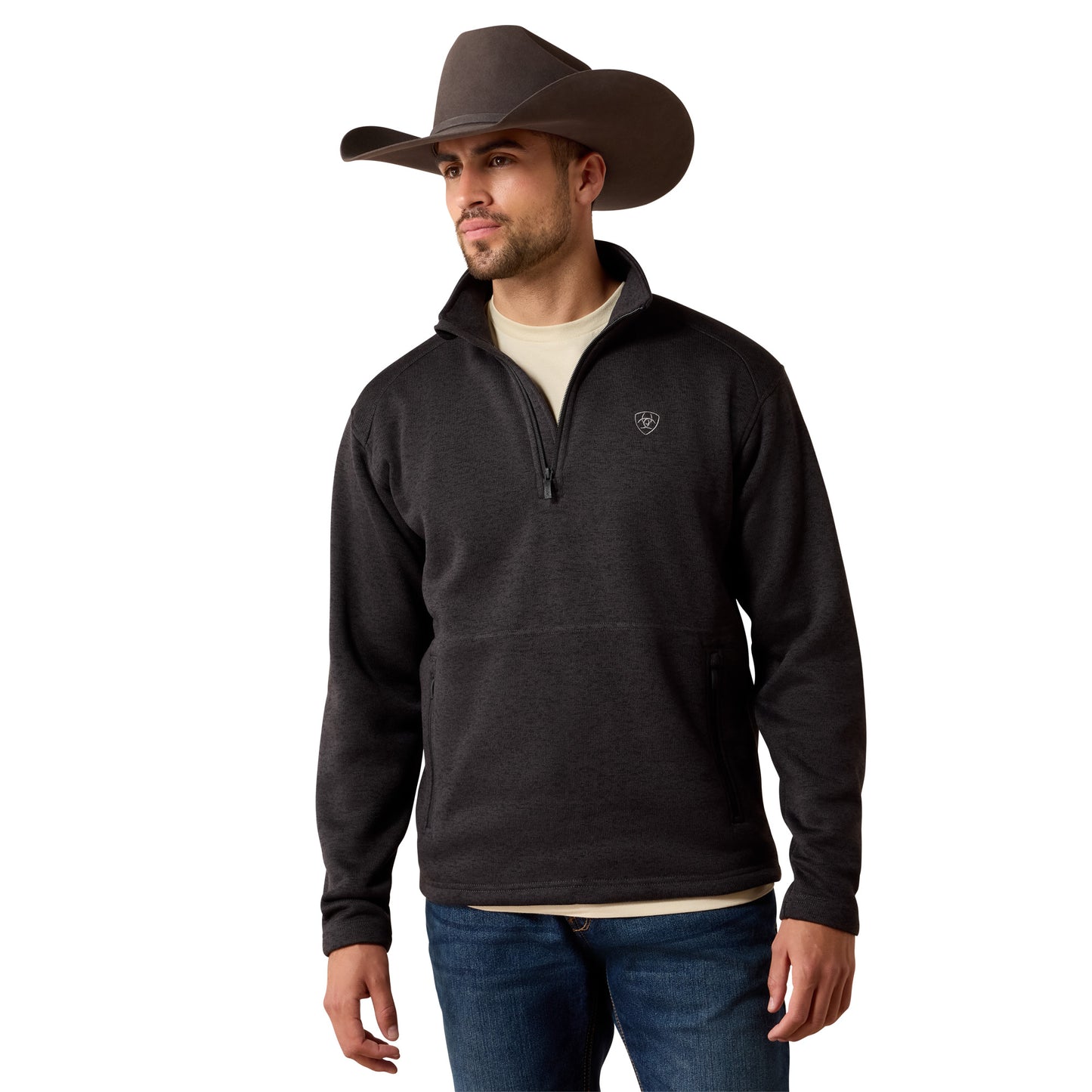 Ariat Men's Caldwell 1/4 Zip Sweater - Midnight Navy