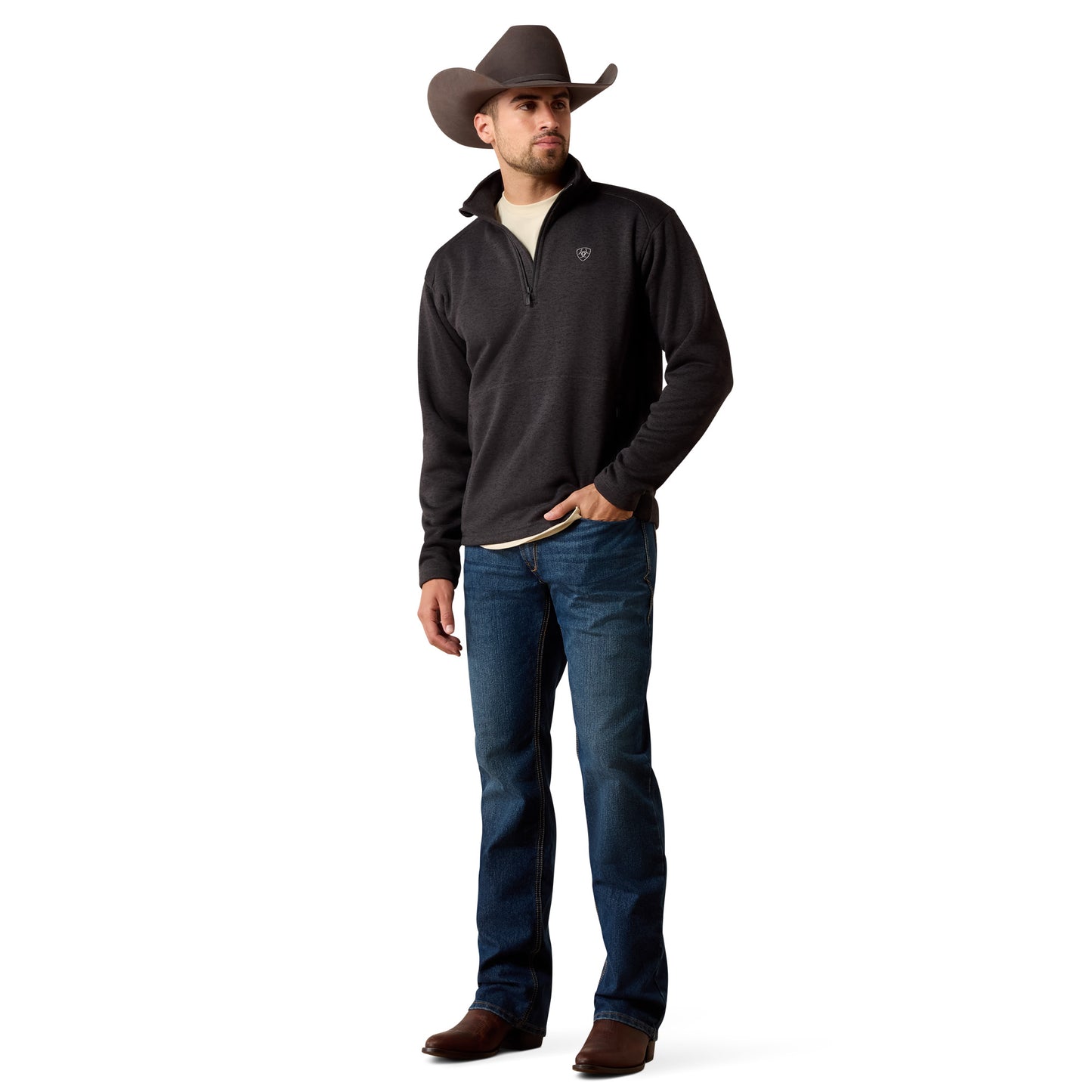 Ariat Men's Caldwell 1/4 Zip Sweater - Midnight Navy