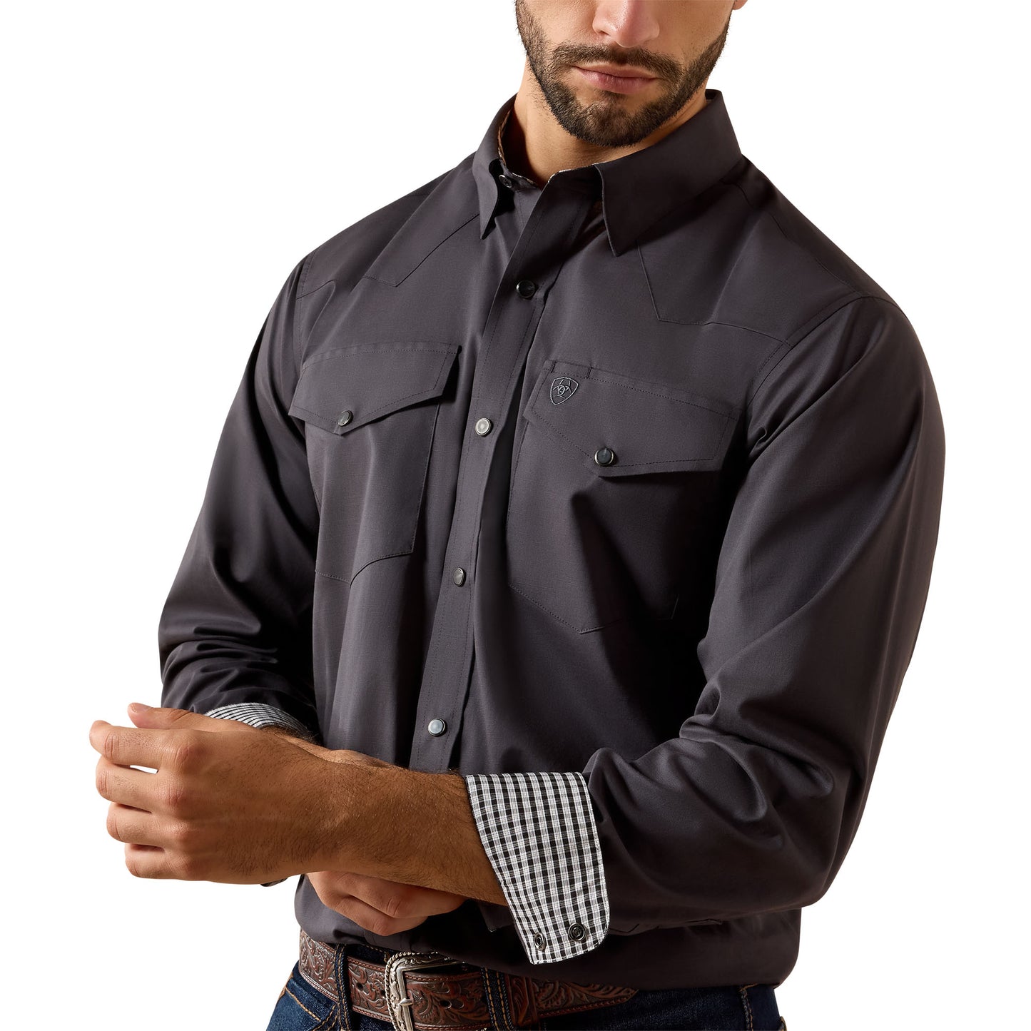 Ariat Men's Wrinkle Free Refined Slub Classic Fit Shirt - Phantom