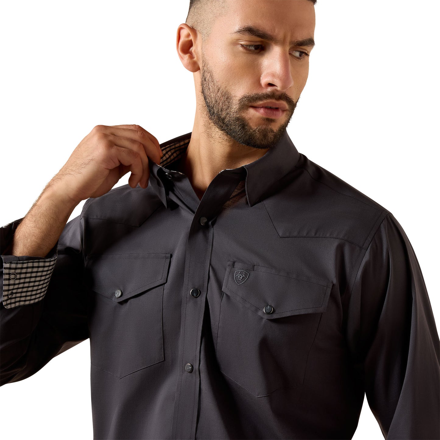 Ariat Men's Wrinkle Free Refined Slub Classic Fit Shirt - Phantom