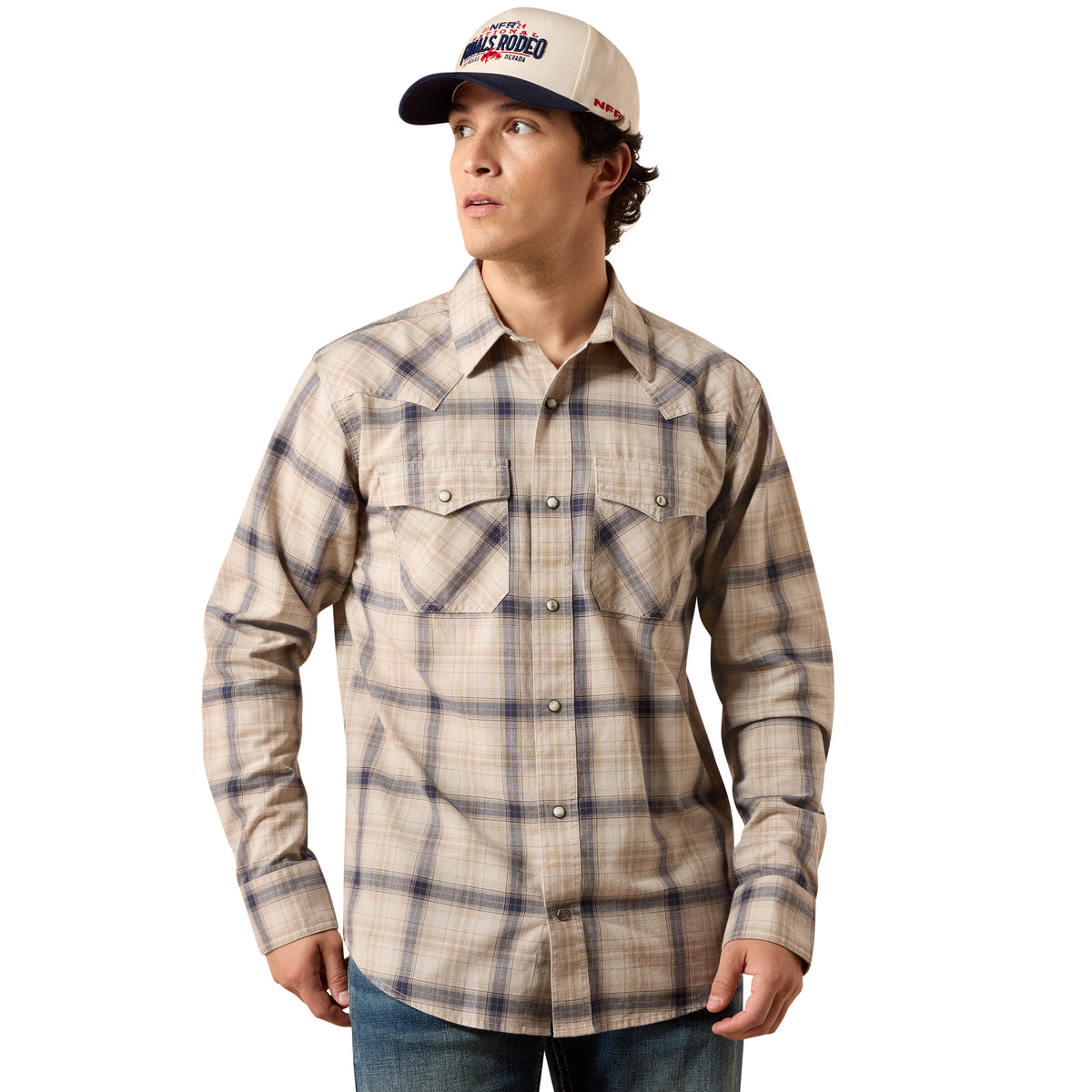 Ariat Men's Retro Hudde Fitted Snap Shirt - Peyote Plaid