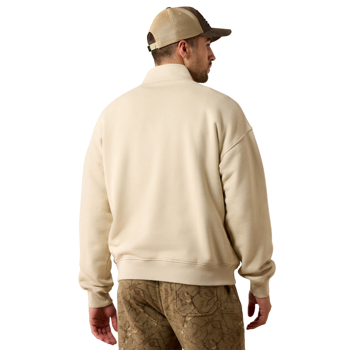 Ariat Men's ToughStock Washed Heavyweight Fleece 1/4 Zip Sweatshirt - Peyote