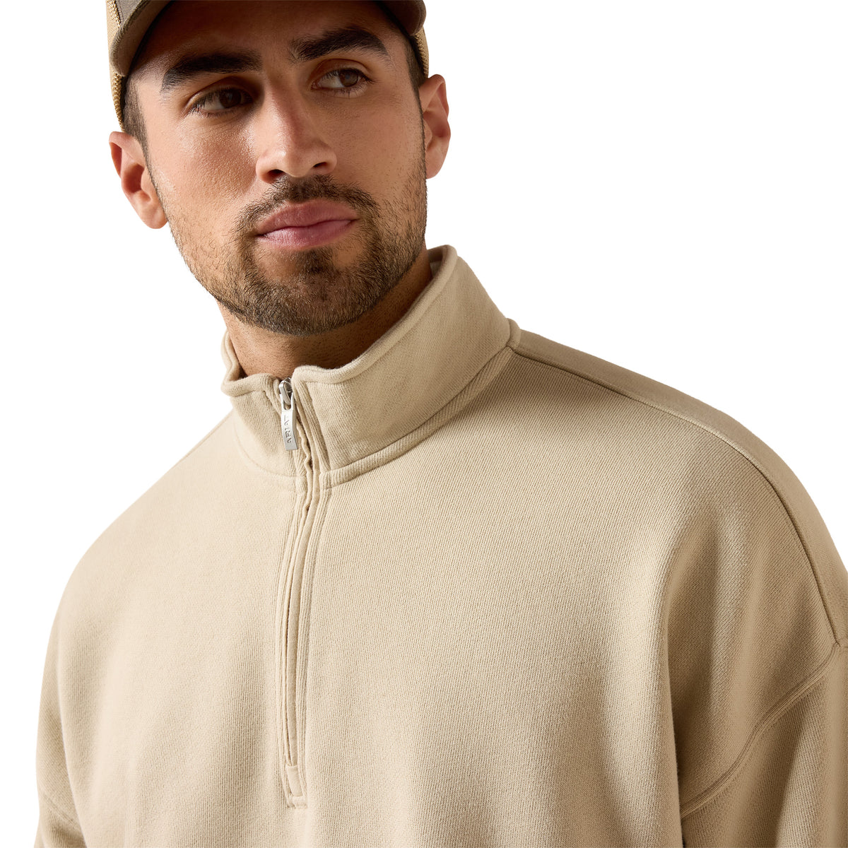 Ariat Men's ToughStock Washed Heavyweight Fleece 1/4 Zip Sweatshirt - Peyote