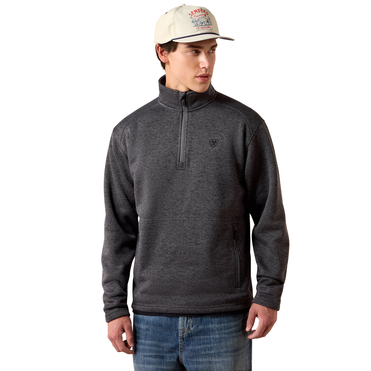 Ariat Men's Caldwell 1/4 Zip Sweater - Iron Gate