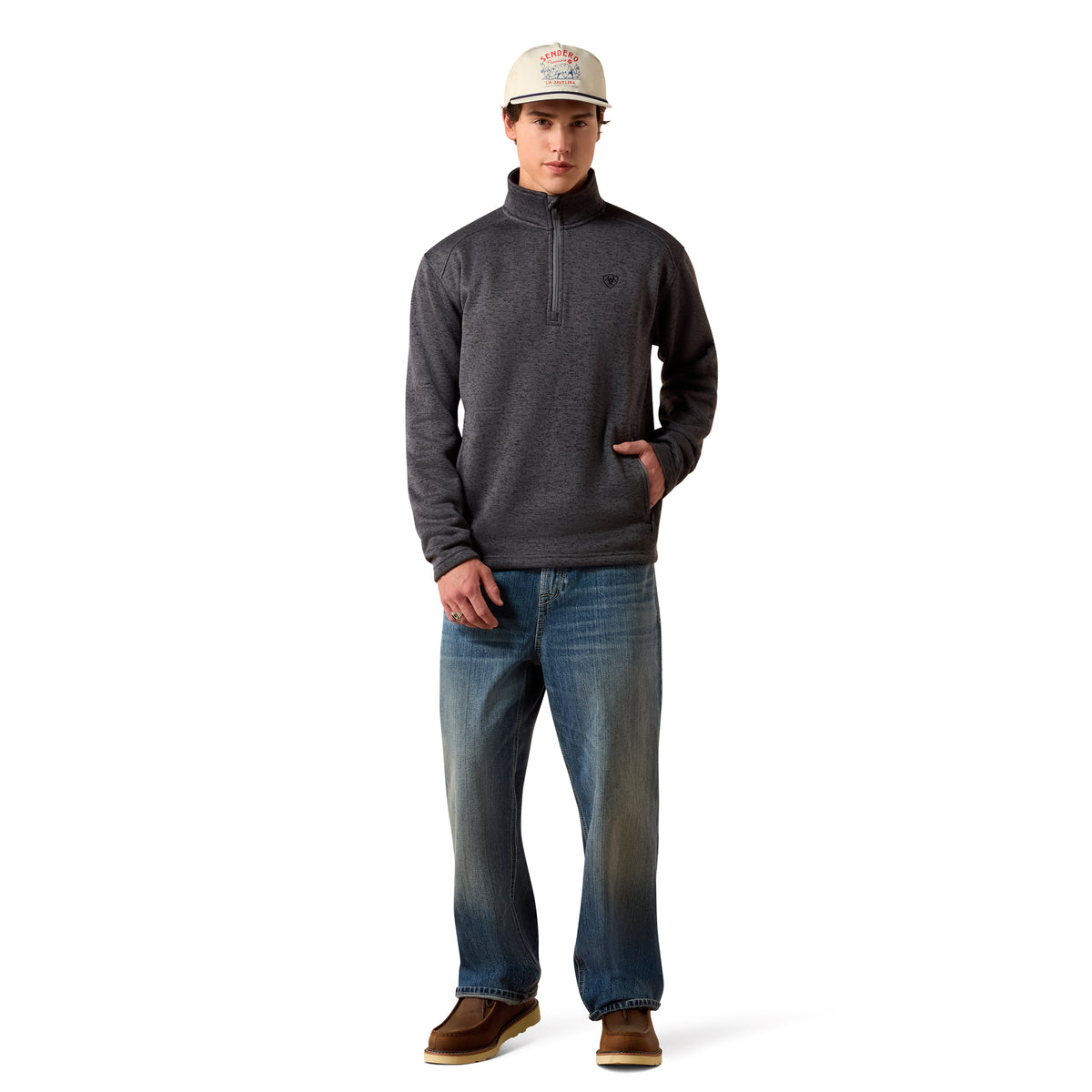 Ariat Men's Caldwell 1/4 Zip Sweater - Iron Gate