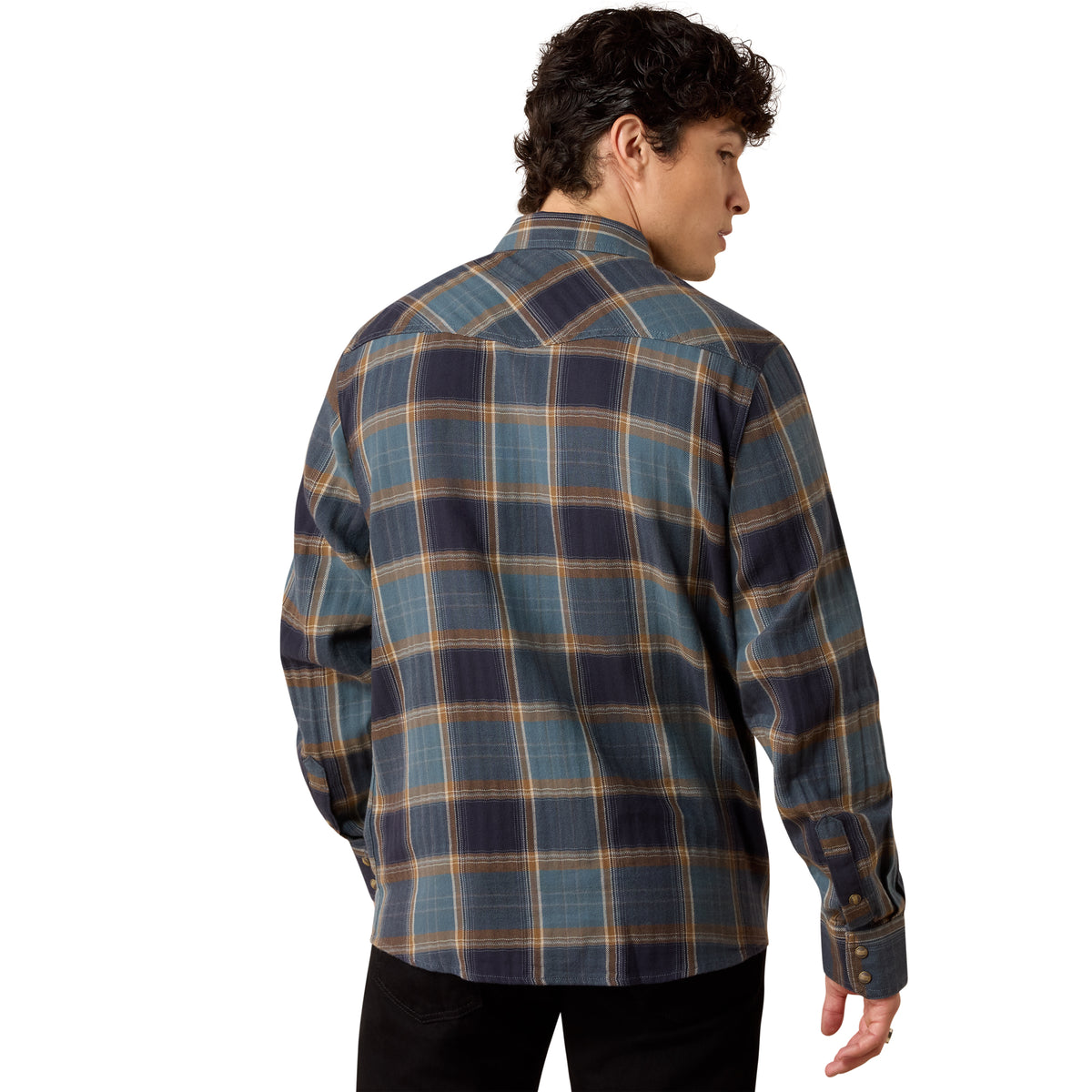 Ariat Men's Retro Harbert Fitted Snap Shirt - Inkwell Plaid