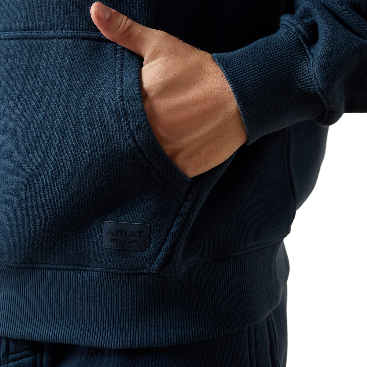 Ariat Men's ToughStock Washed Heavyweight Fleece Hoodie - Midnight Navy