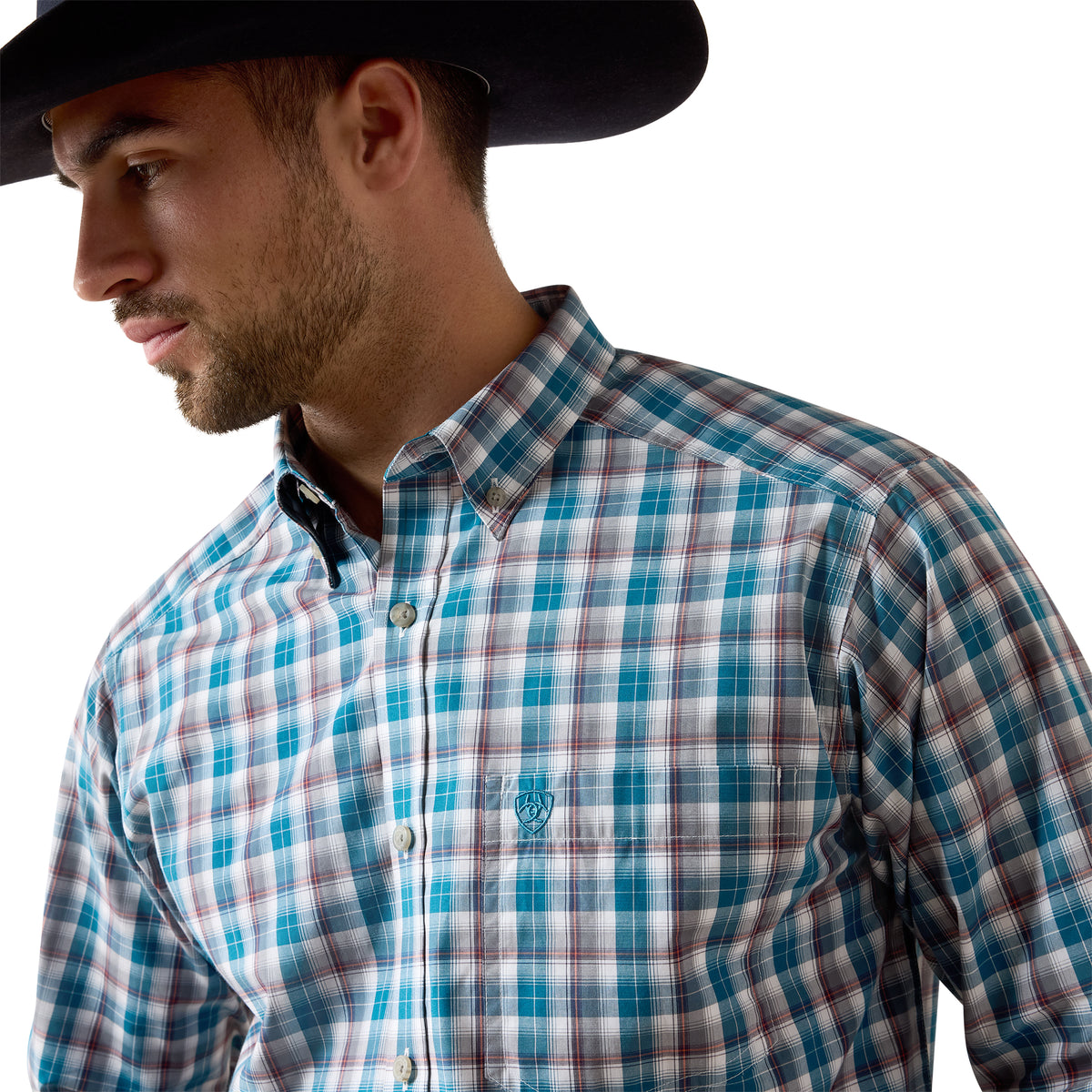 Ariat Men's Pro Series Walter Classic Fit Shirt - Lyon Blue Small Plaid