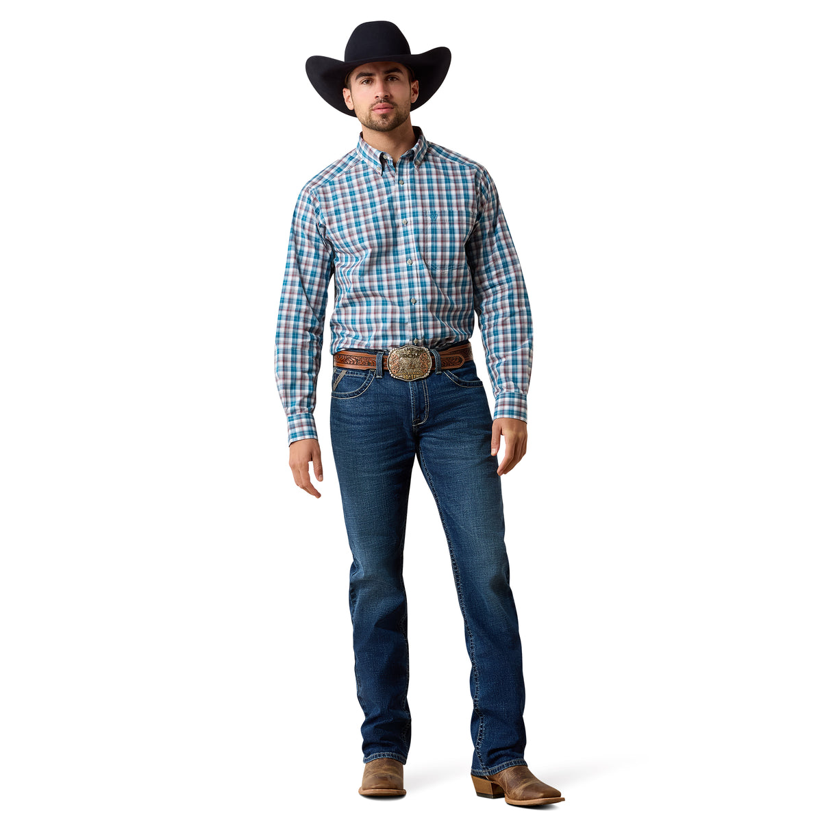 Ariat Men's Pro Series Walter Classic Fit Shirt - Lyon Blue Small Plaid