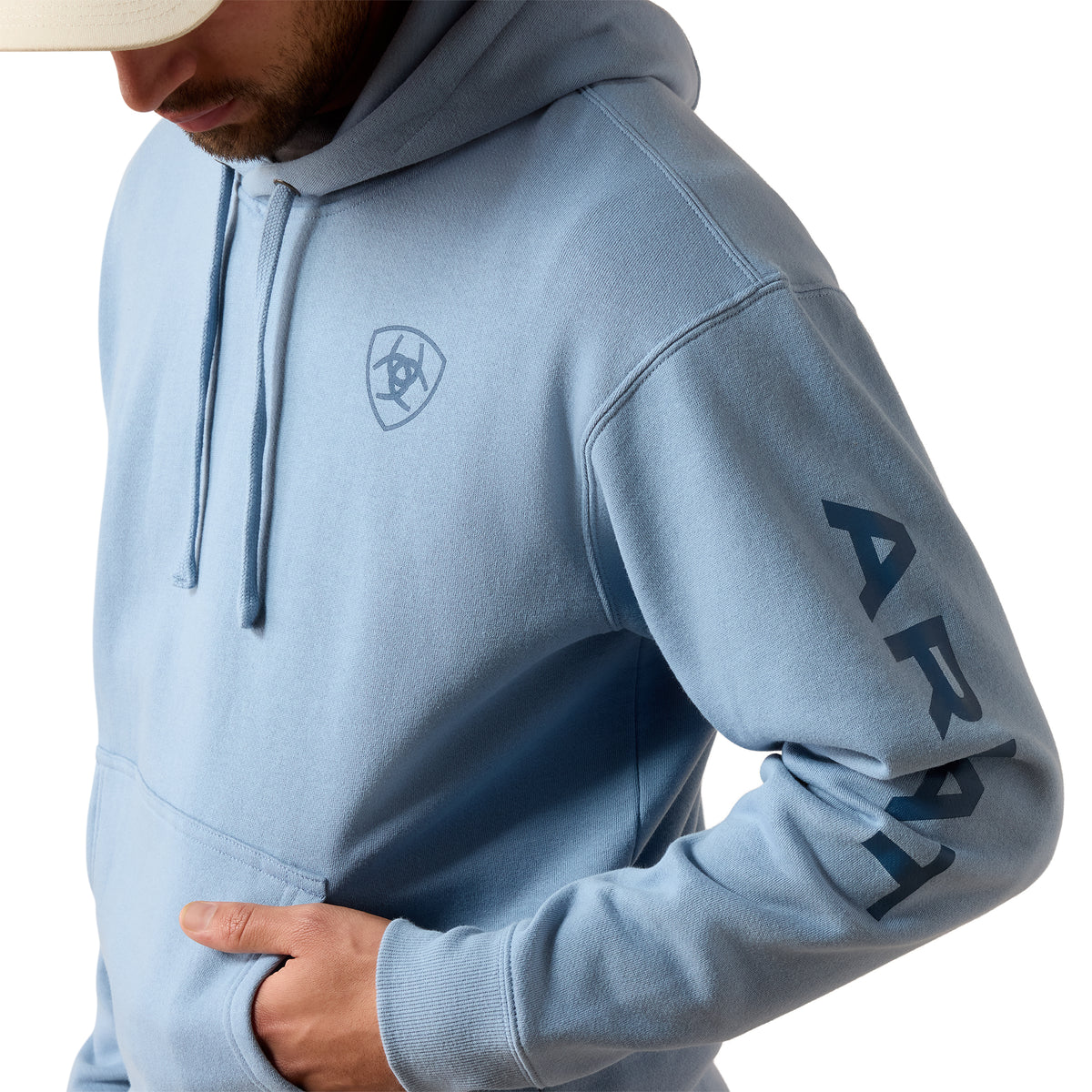Ariat Men's Logo Hoodie - Light Denim