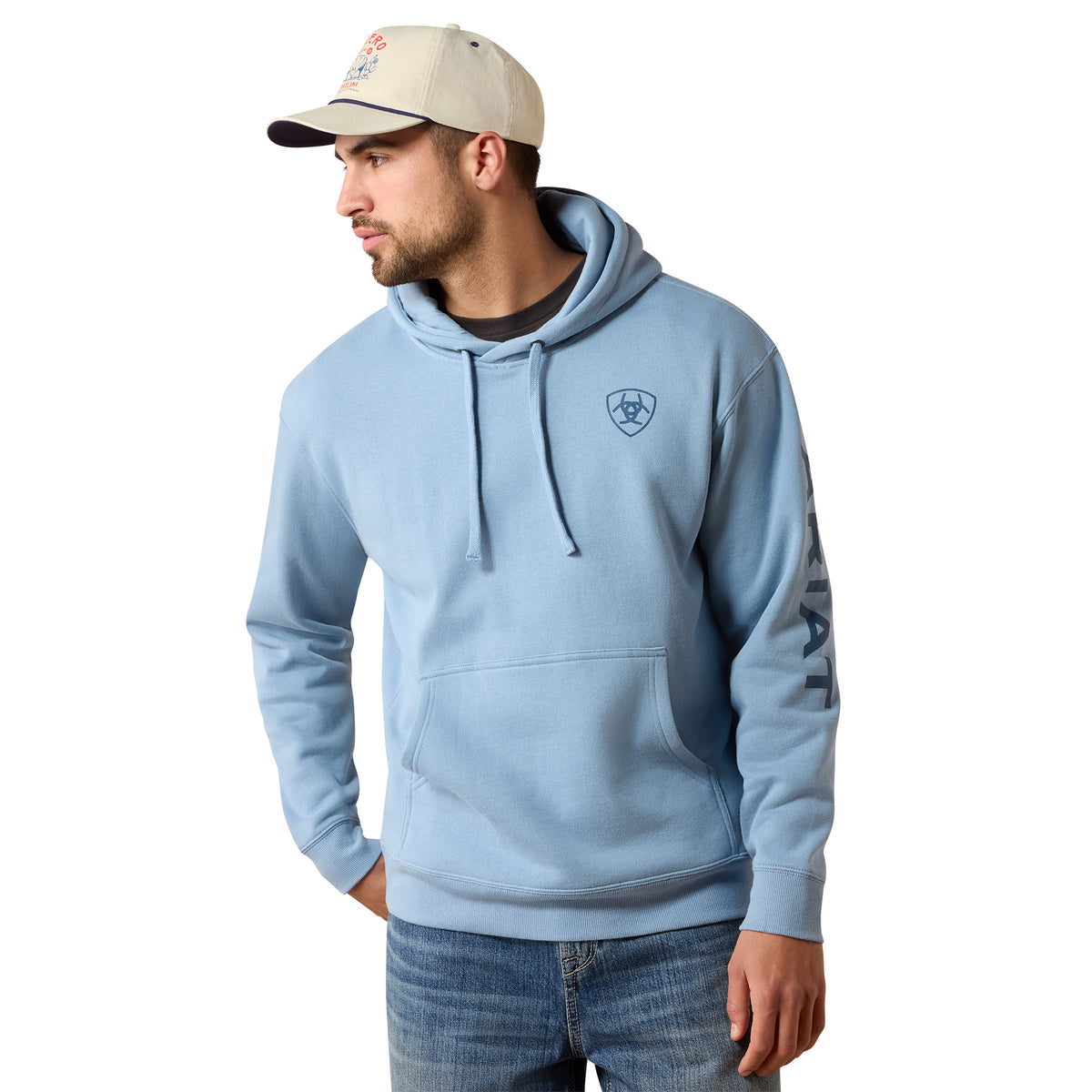 Ariat Men's Logo Hoodie - Light Denim