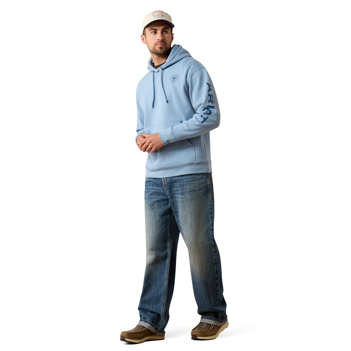 Ariat Men's Logo Hoodie - Light Denim