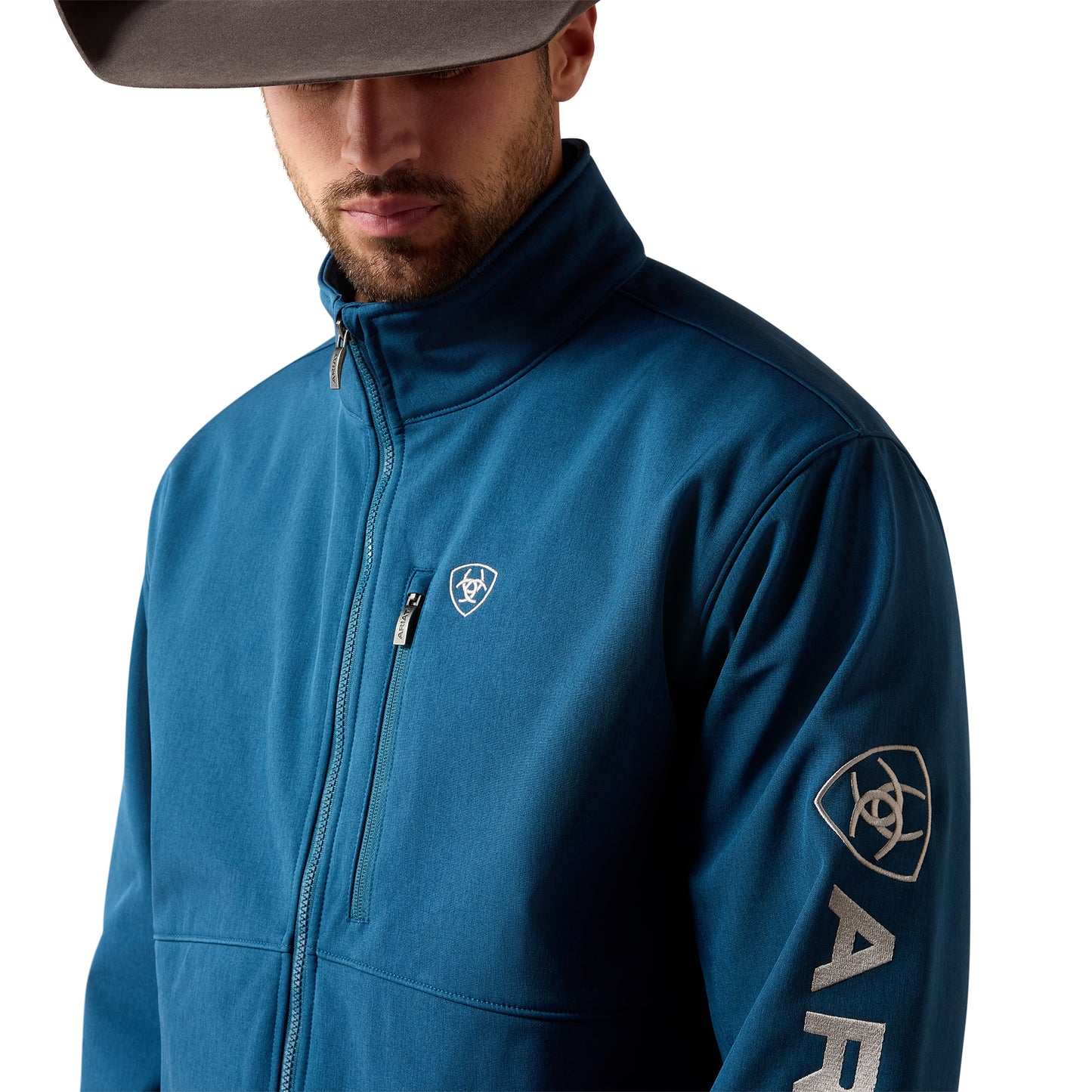 Ariat Men's Logo Softshell Jacket - Legion Blue Heather