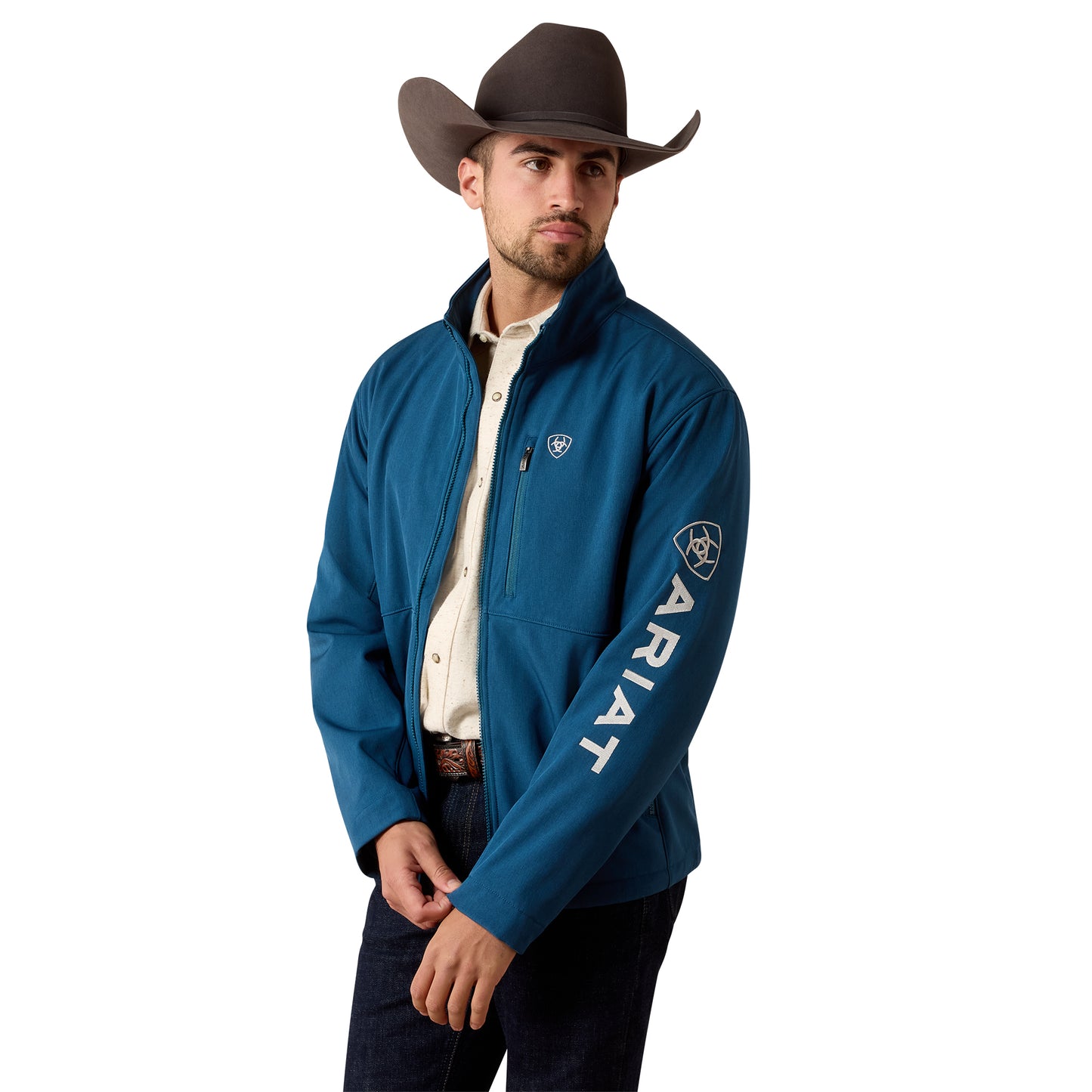 Ariat Men's Logo Softshell Jacket - Legion Blue Heather