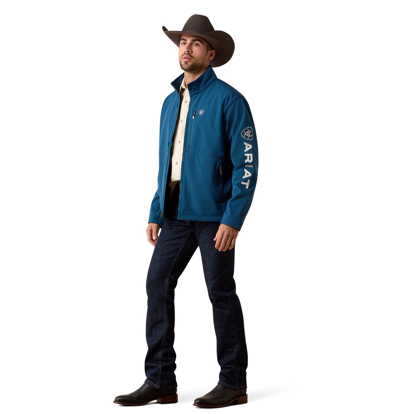 Ariat Men's Logo Softshell Jacket - Legion Blue Heather