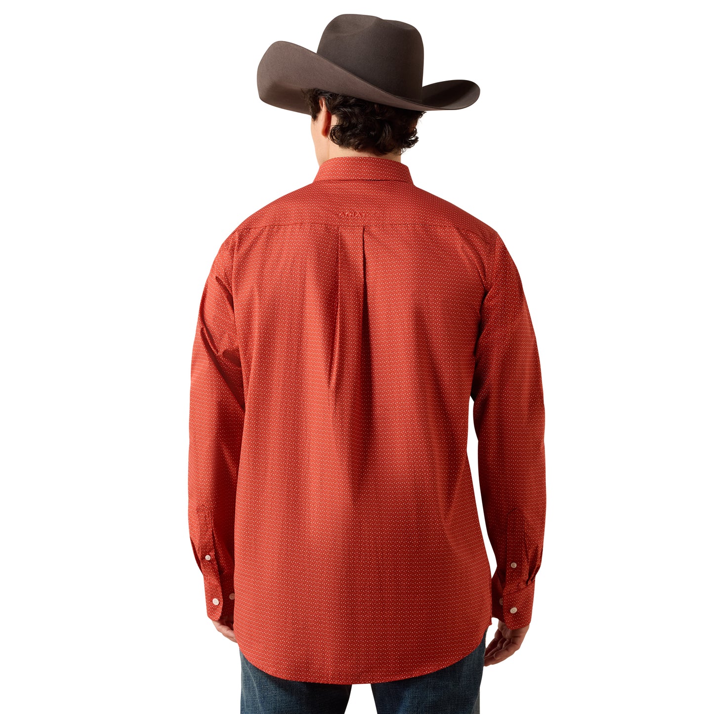 Ariat Men's Wrinkle Free Willet Fitted Shirt - Ketchup Dot Print