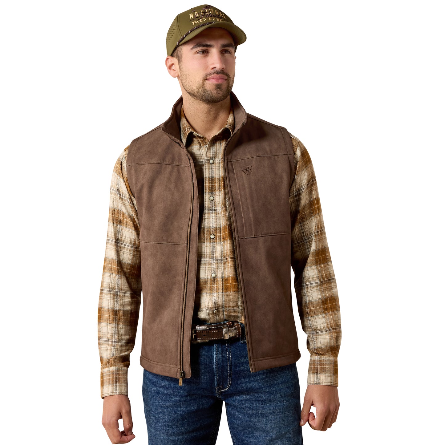 Ariat Men's Vernon Softshell Vest - Wren Faux Leather