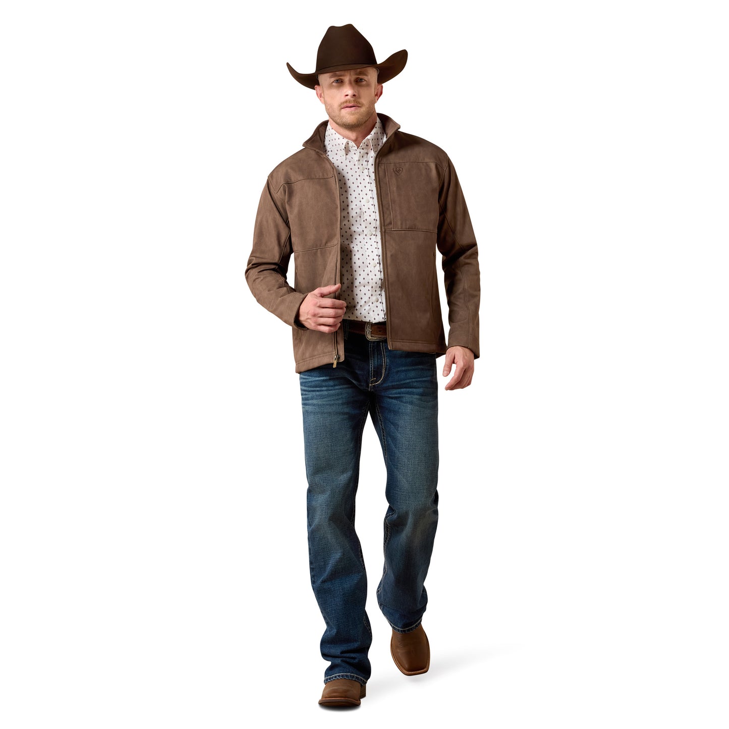 Ariat Men's Vernon Softshell Jacket - Wren Faux Leather
